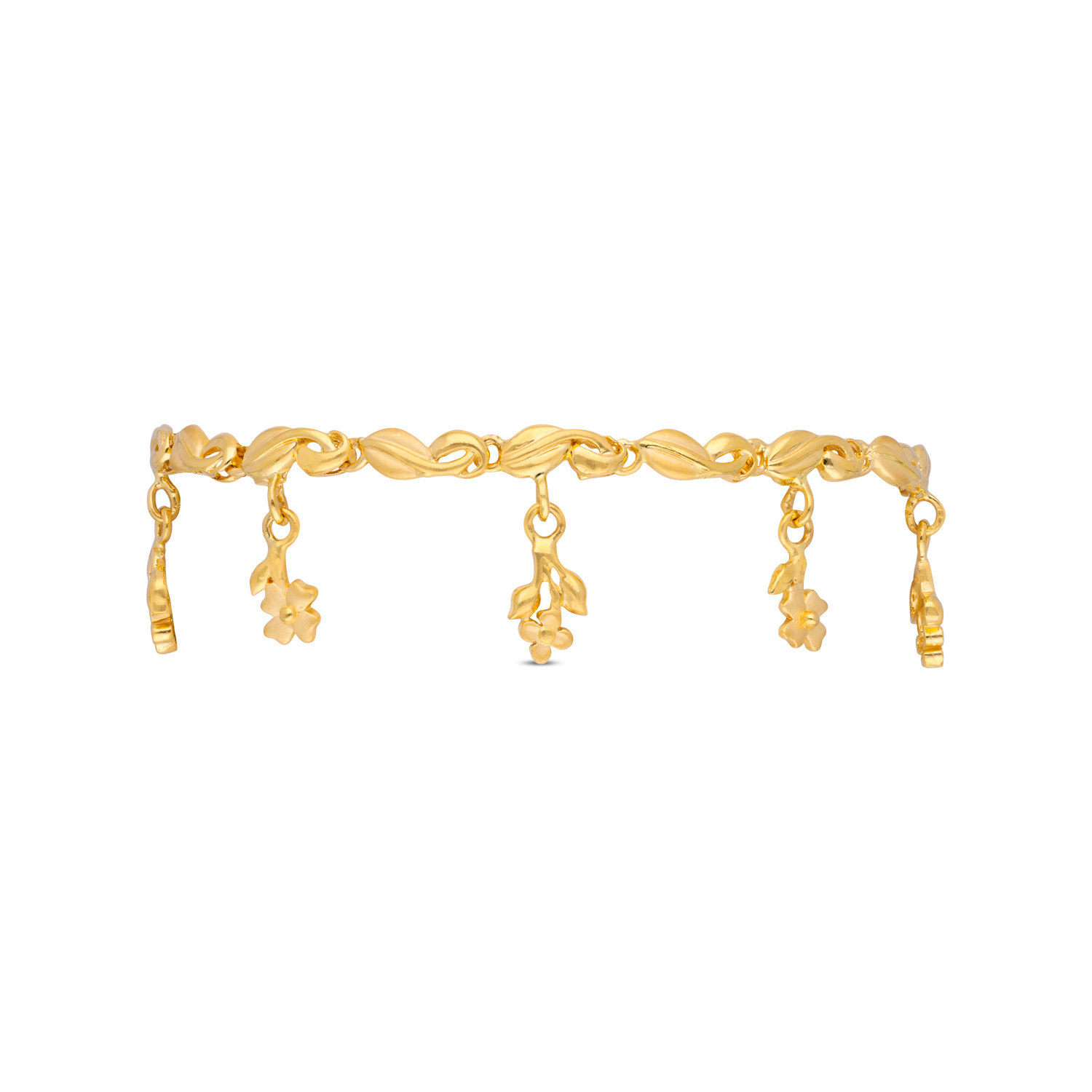 Plain Gold Flexi Bracelet with Cute Drops Design