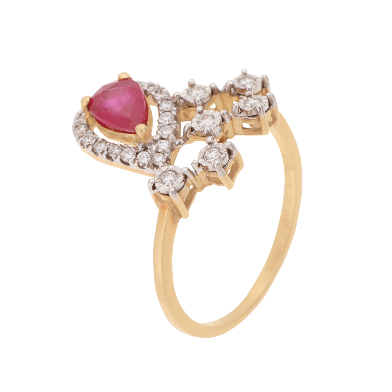 Diamond Ring Set With Coloured Gems