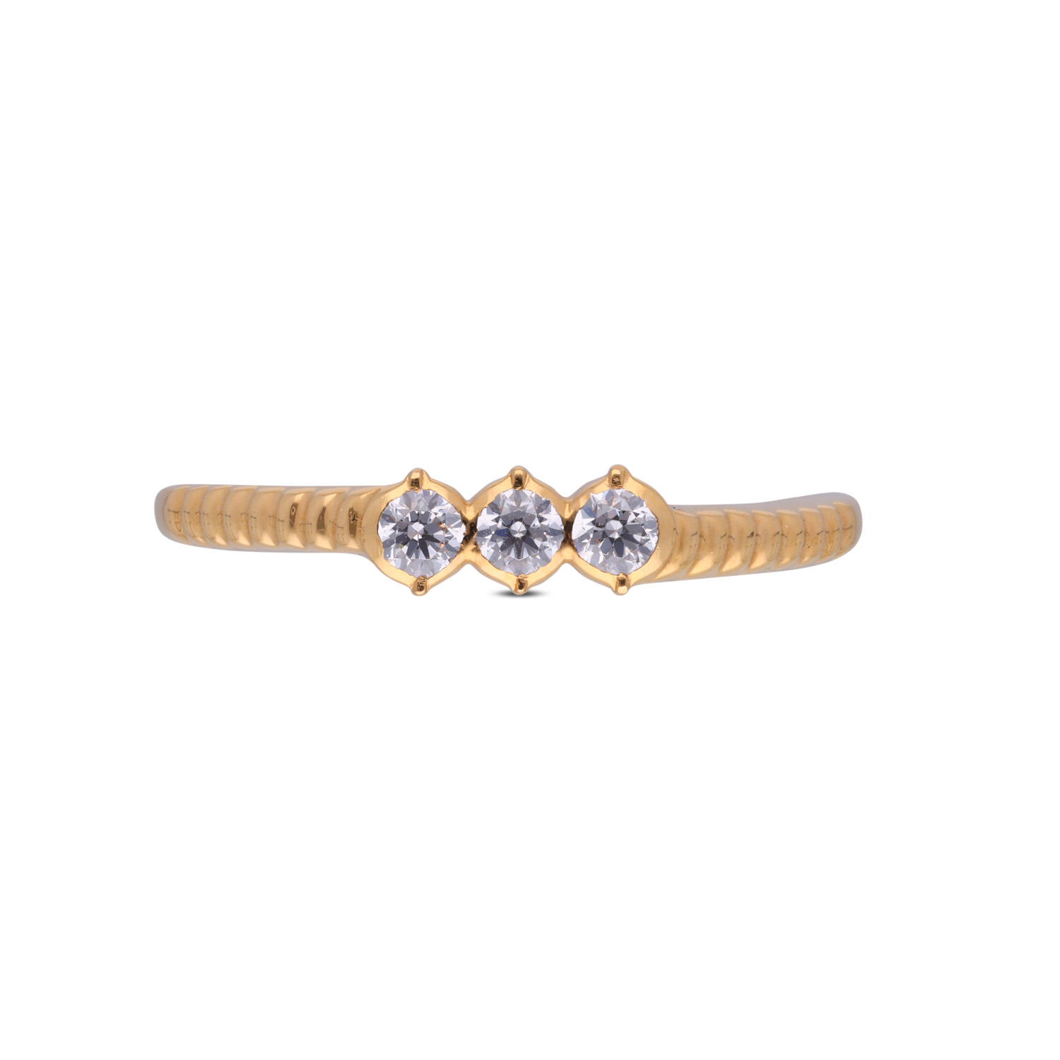Timeless Women's Three Stone White Cubic Zirconia Ring
