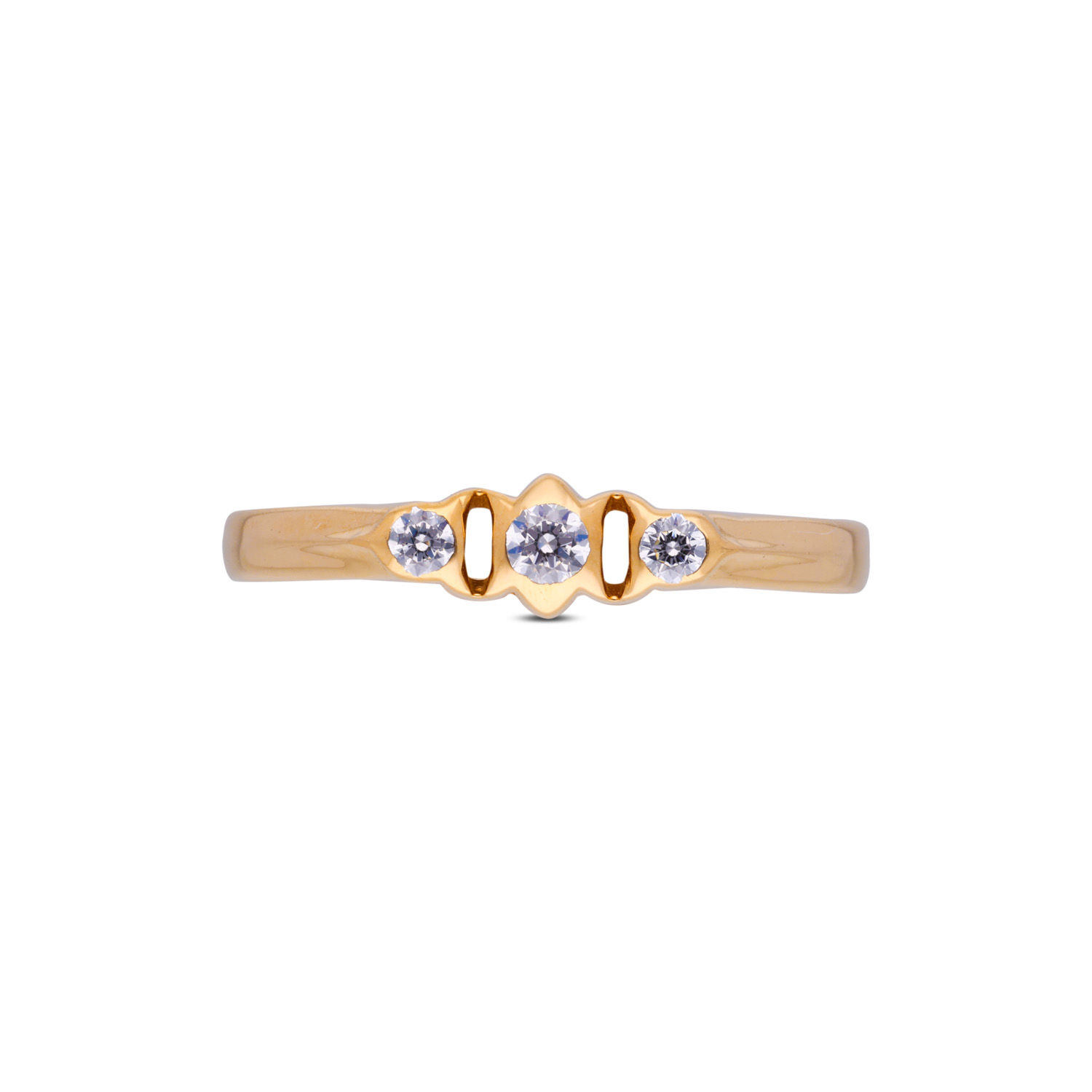 Modern White Cubic Zirconia Trio Ring