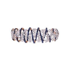 Intertwined Diamond and Blue Sapphire Bracelet