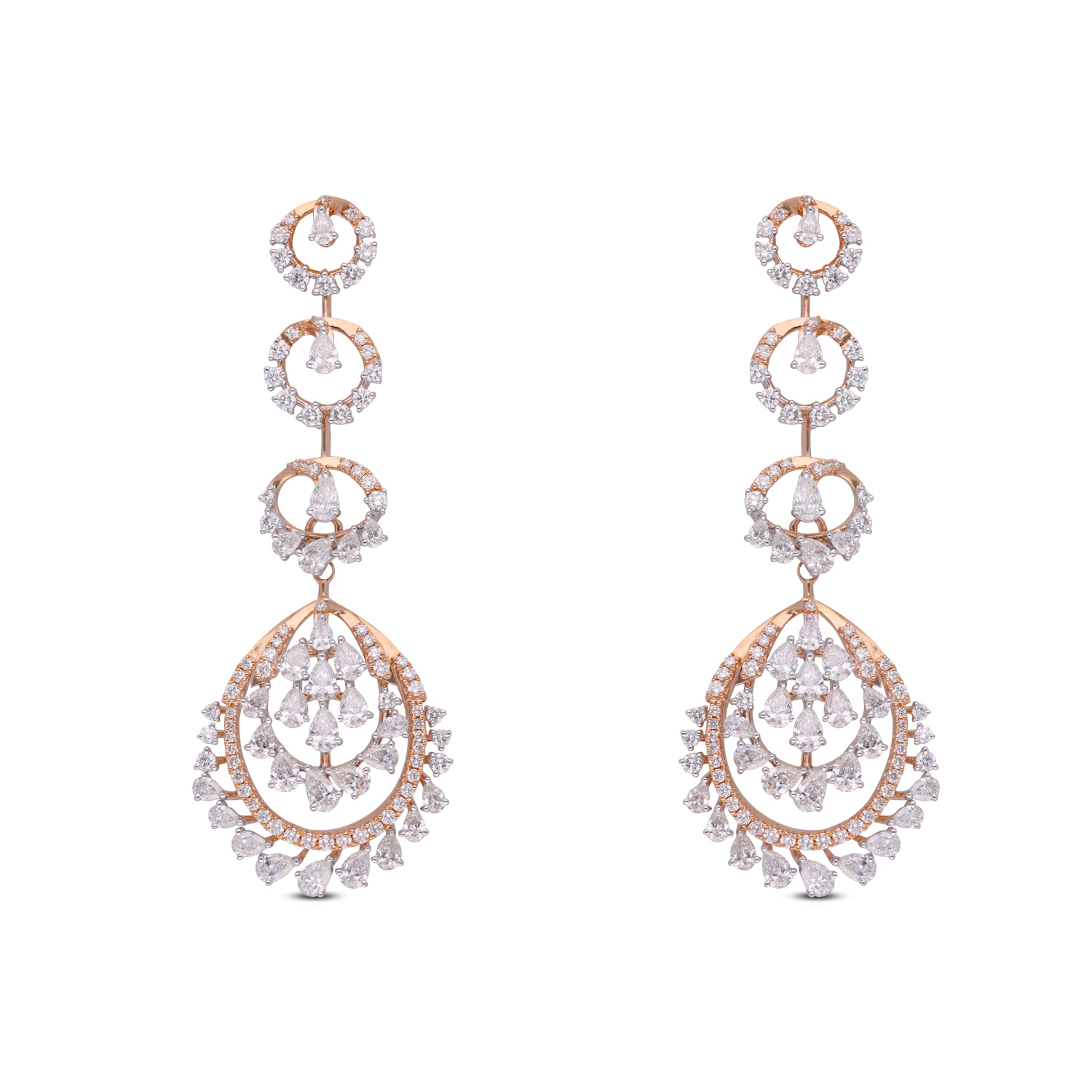 Exquisite Cascading Diamond Chandelier Earrings