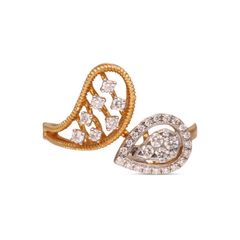 Classic Diamond Ring For Women with Cross over pattern