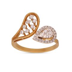 Classic Diamond Ring For Women with Cross over pattern