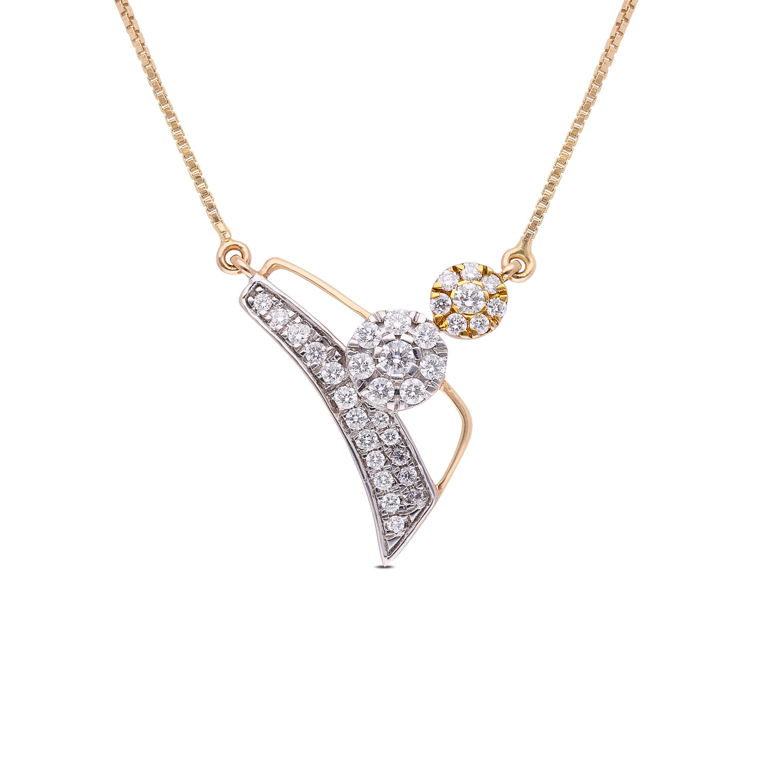 Glorious Two-Tone Diamond Cascade Pendant