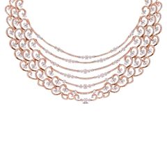 Layered Diamond Necklace in Rose Gold