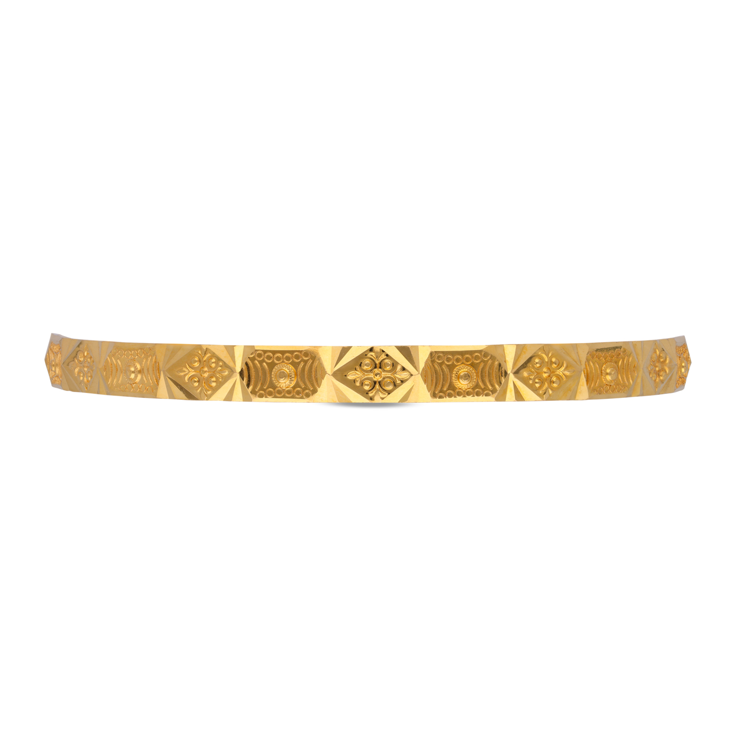 Exquisite Geometric Motif Gold Bangles