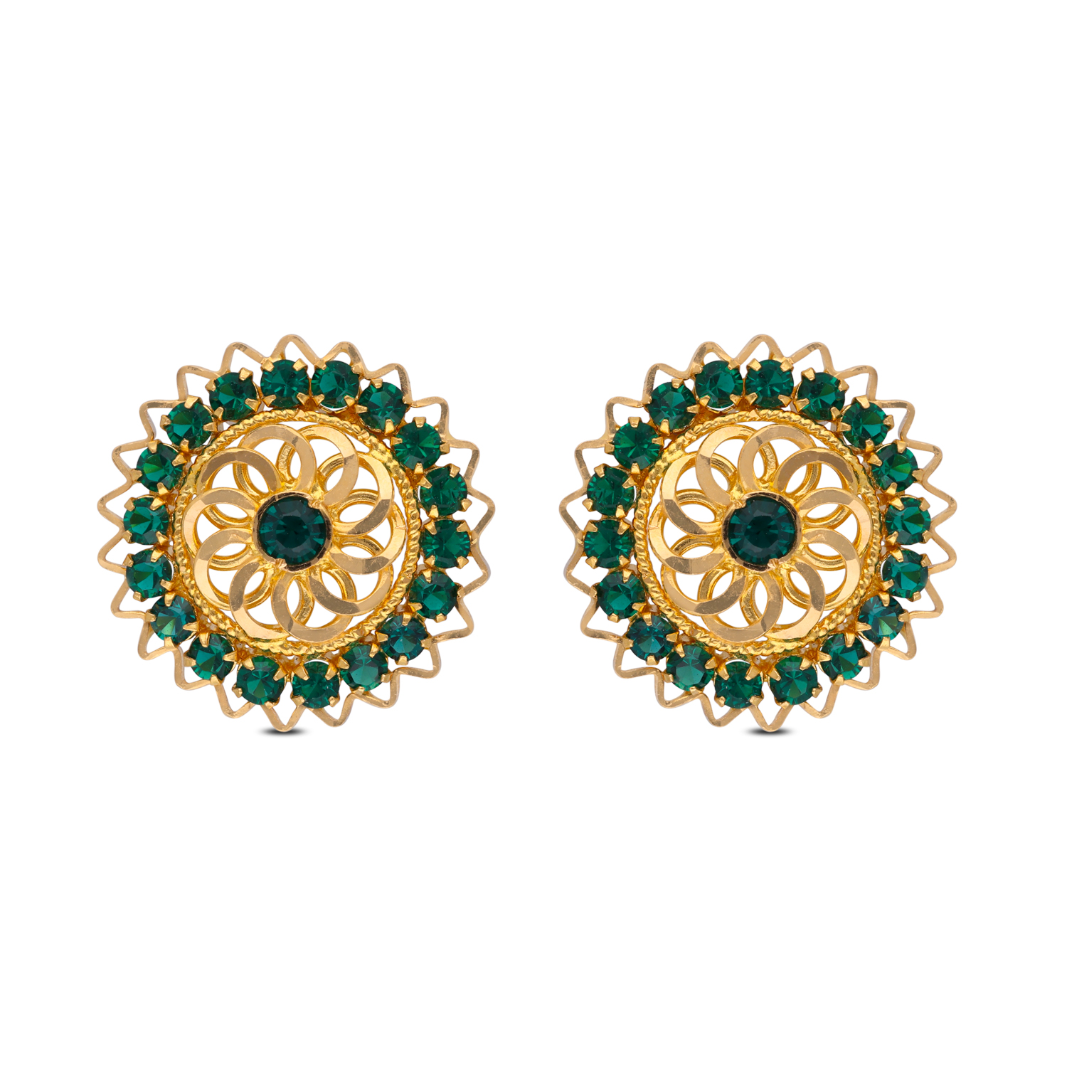 Verdant Radiance Gold Studs