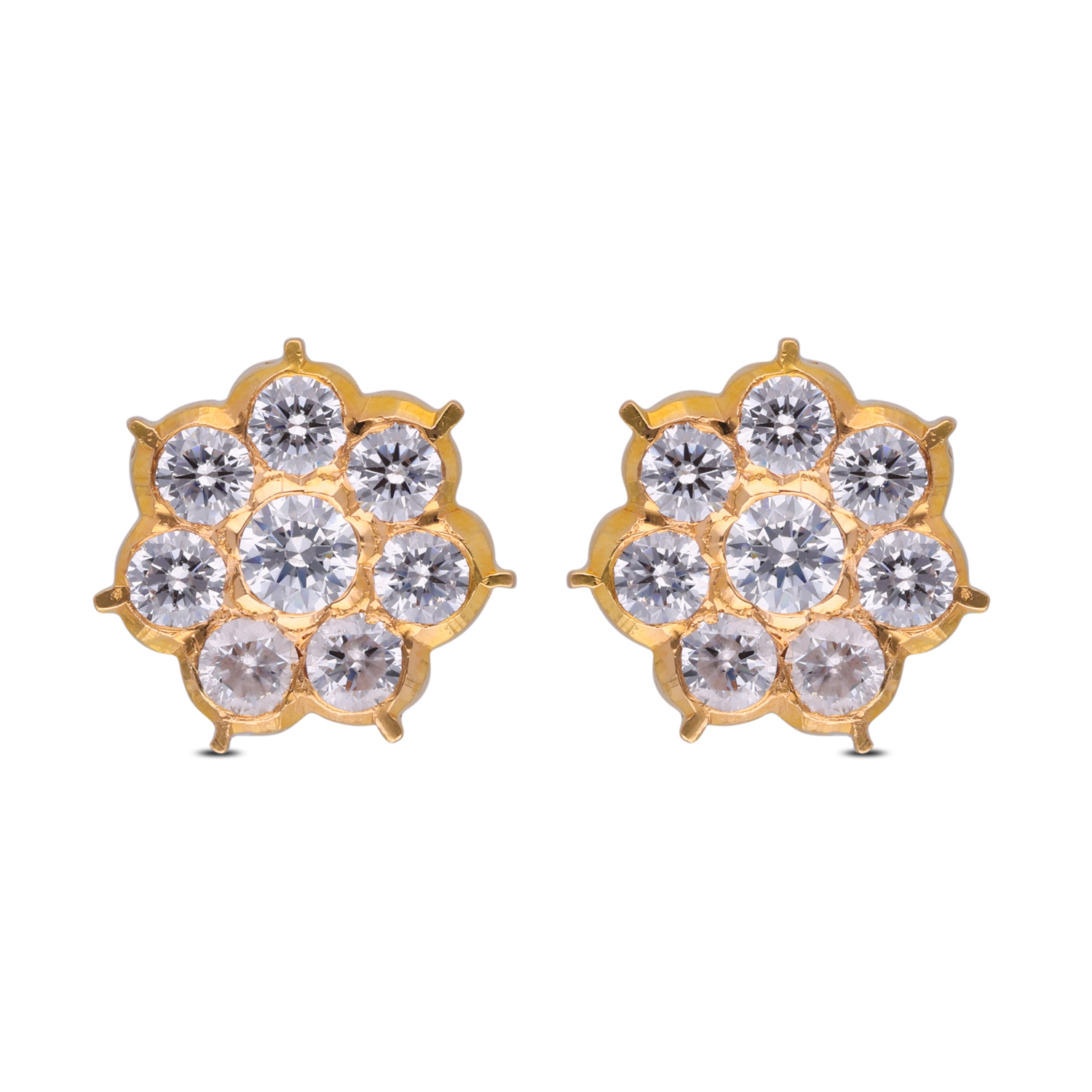 Aurora Blossom: Radiant Cubic Zirconia Cluster Earrings
