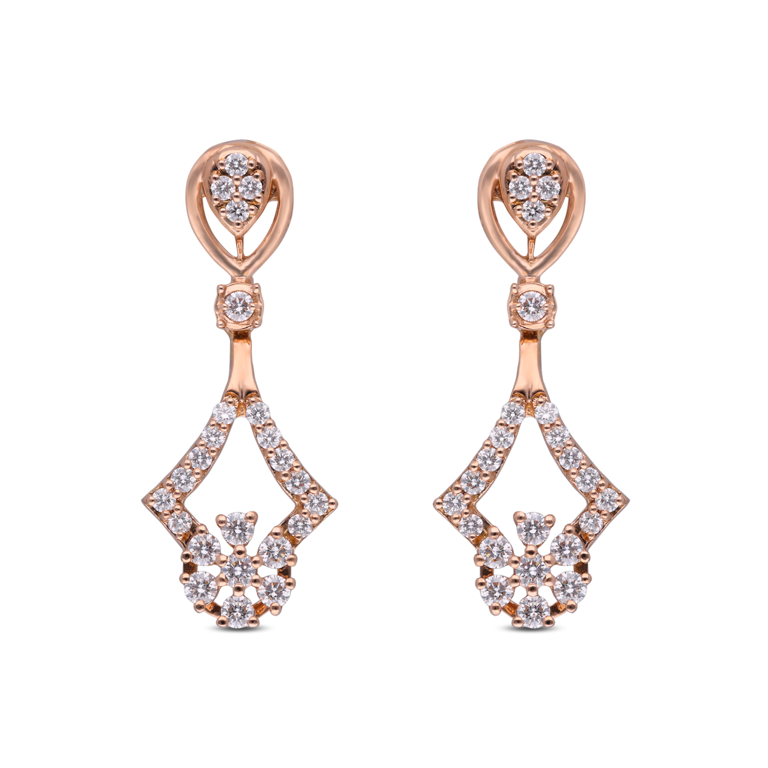 Elegant Diamond Drop Earrings with Sparkling Detail