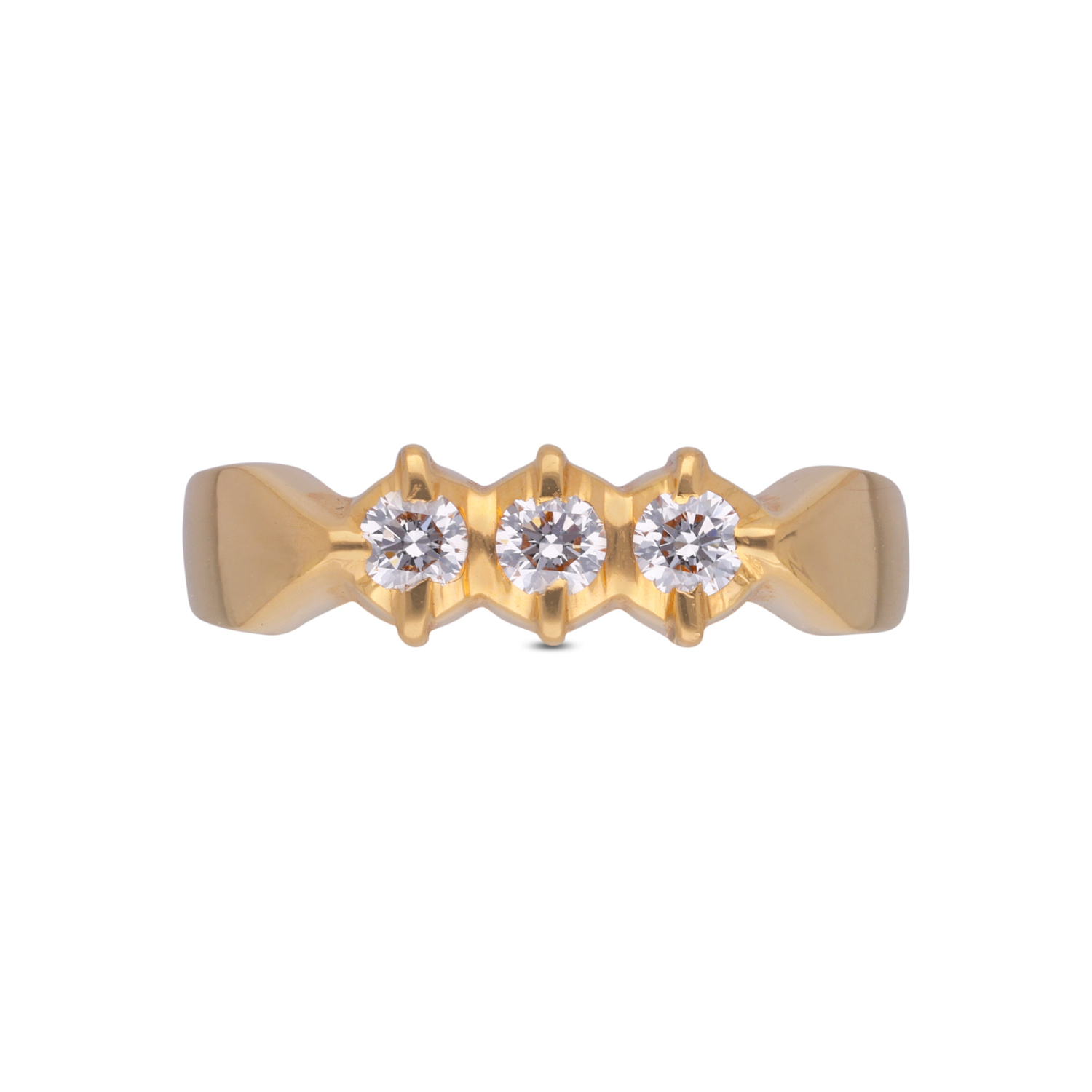 Timeless Three-Stone Diamond Gold Ring