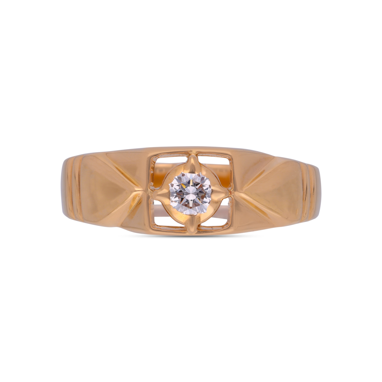 Contemporary Geometric Gold Diamond Ring