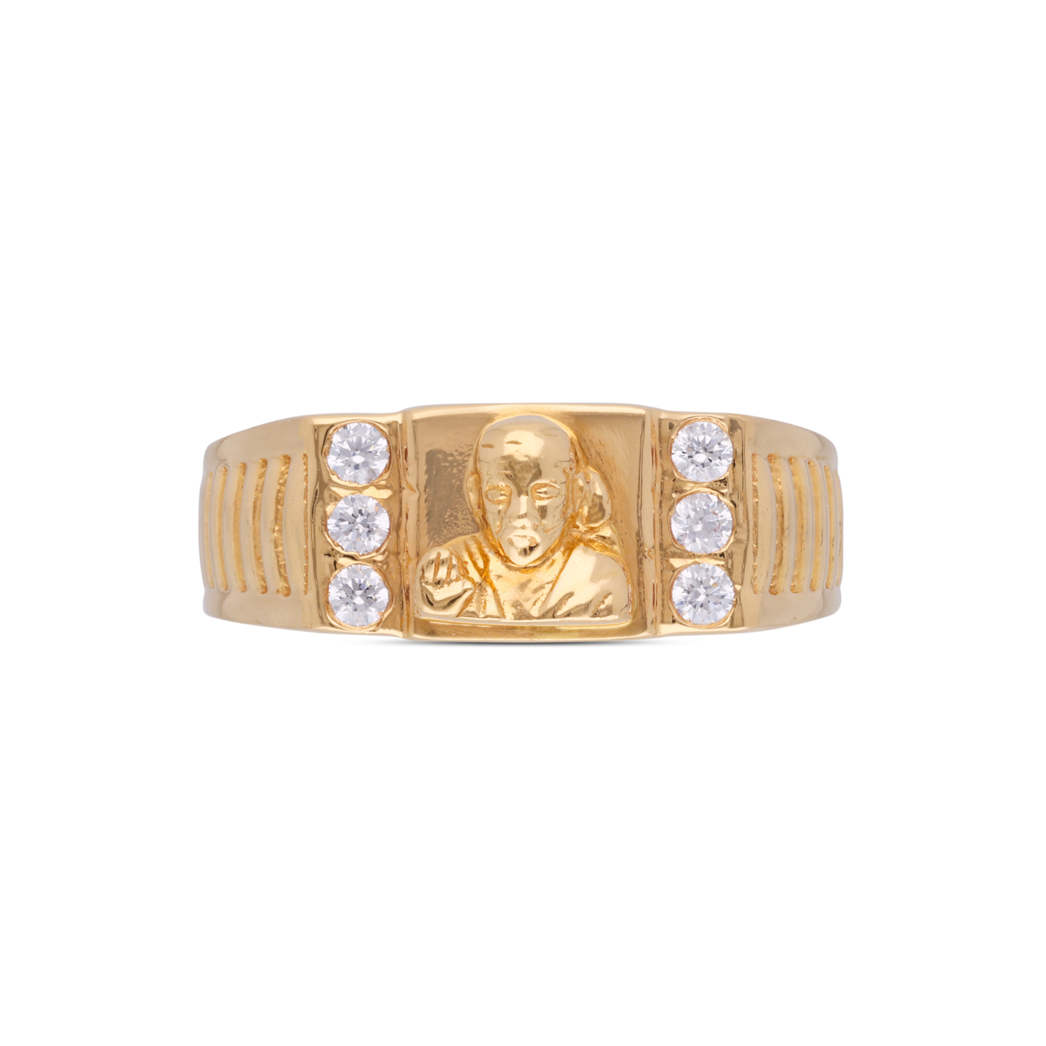Divine Gold Ring with White Cubic Zirconia ? A Symbol of Elegance and Faith