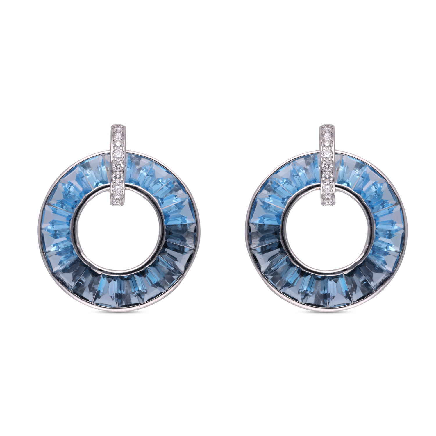 Luxurious Gold Earrings with Topaz and Diamond Embellishments