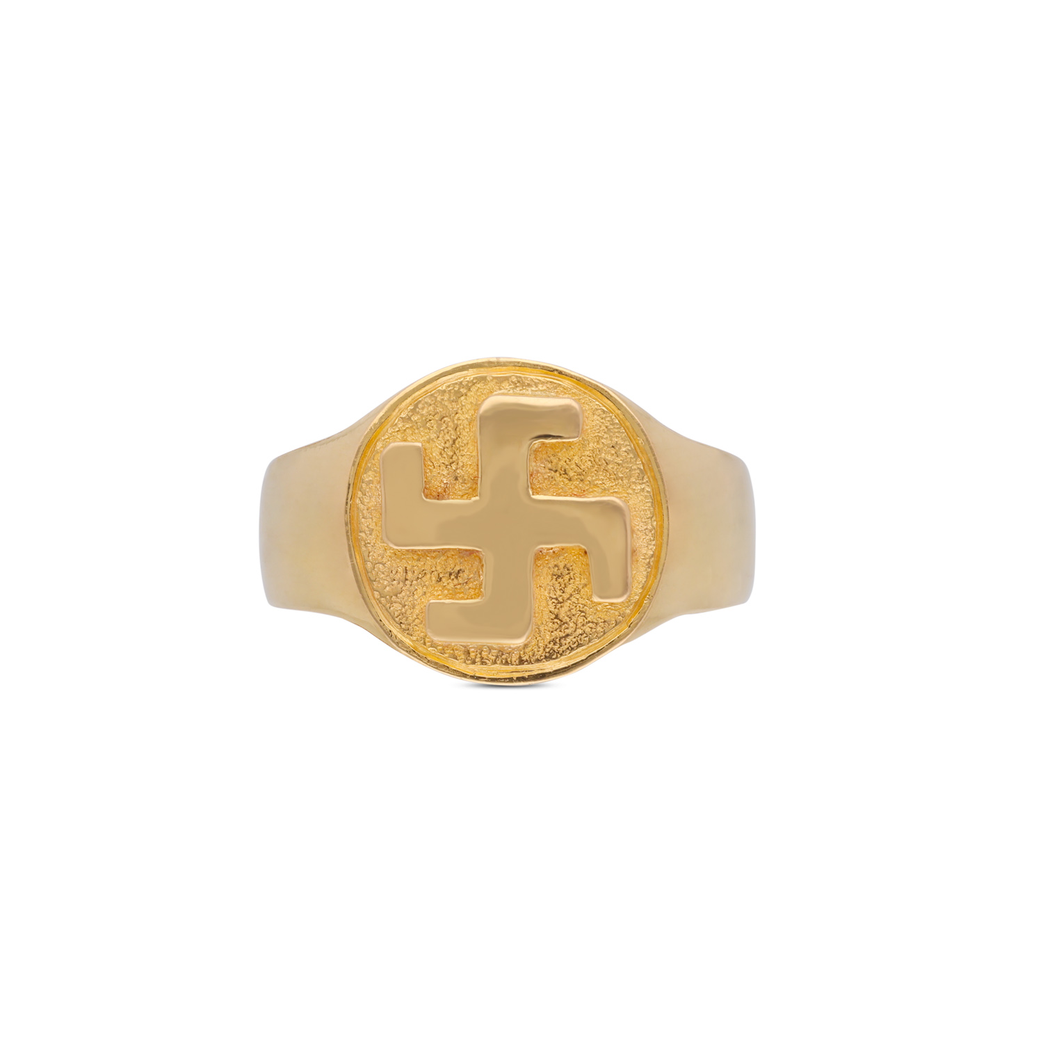 Eternal Blessings Gold Ring with Sacred Swastik Motif