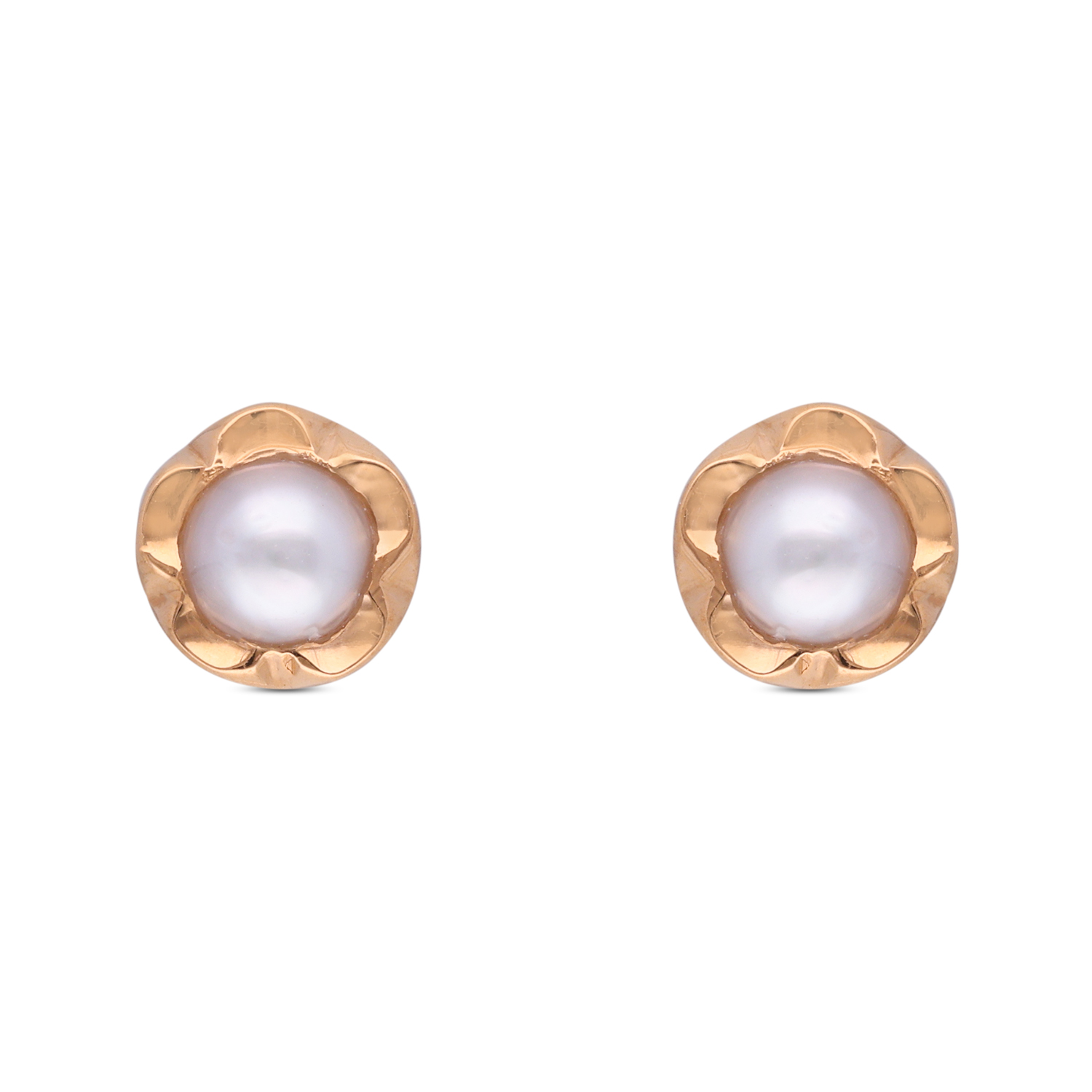 Timeless Bloom Coral Gold Ear Studs – Radiant & Elegant Design