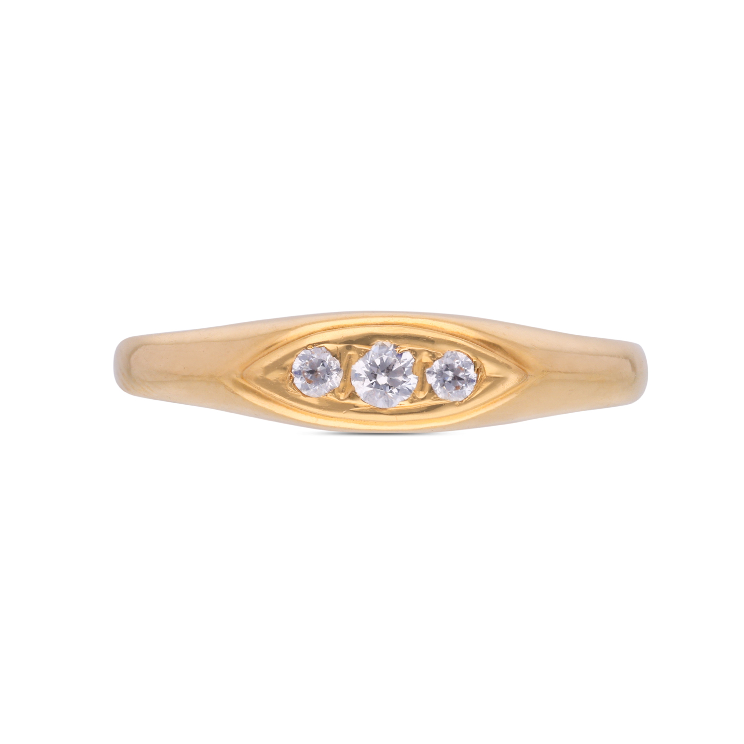 Timeless Brilliance Gold Ring – Adorned with White Cubic Zirconia