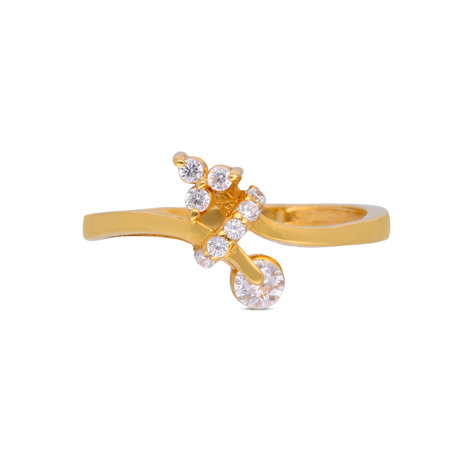 Radiant Elegance Gold Ring – Embellished with White Cubic Zirconia