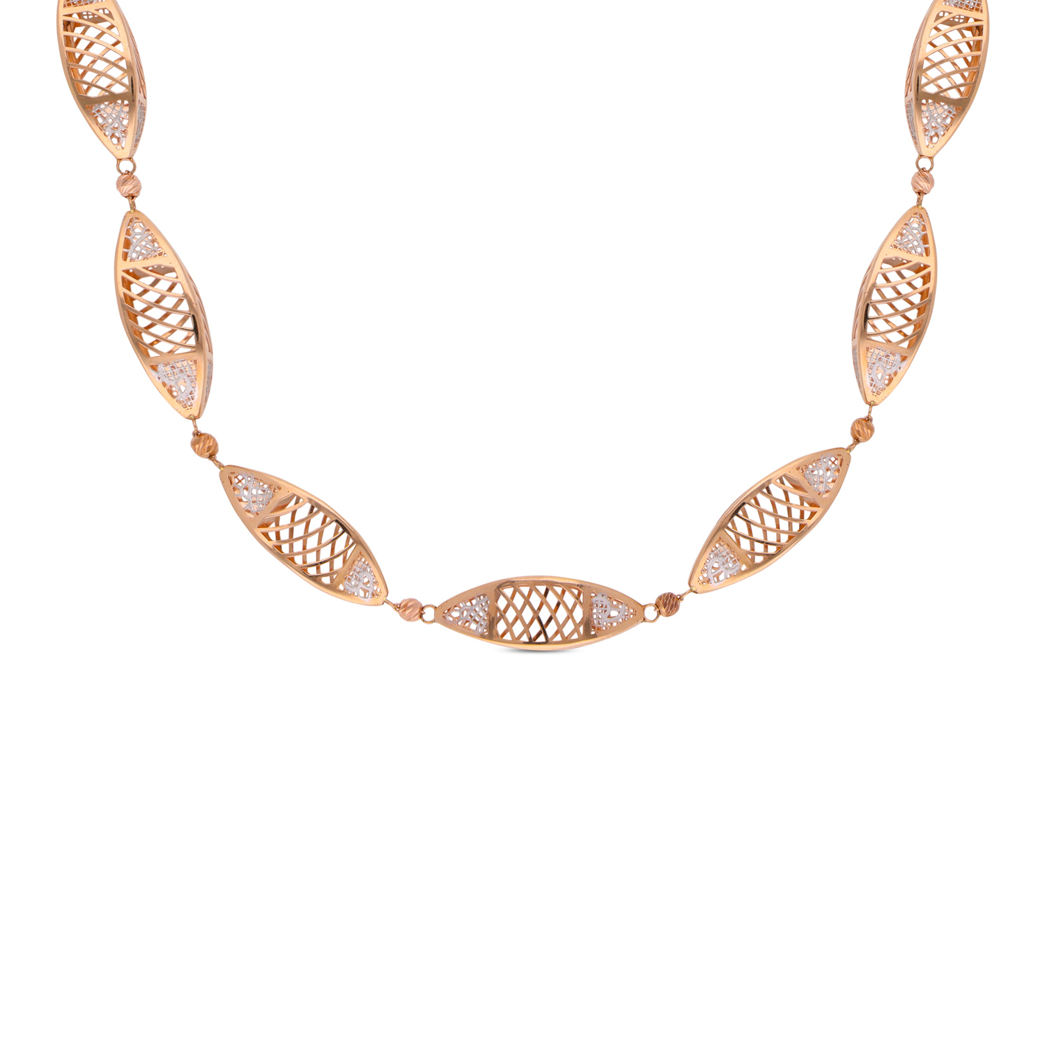 Regal Filigree Gold Necklace – Timeless Elegance with Diamond Accents