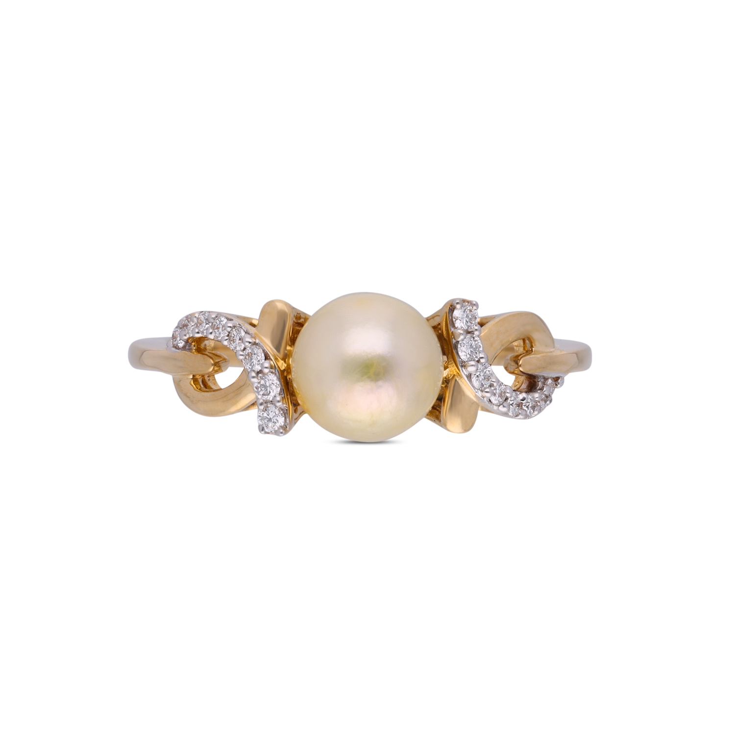 Lustrous Cultured Pearl & Diamond Gold Ring – Timeless Grace