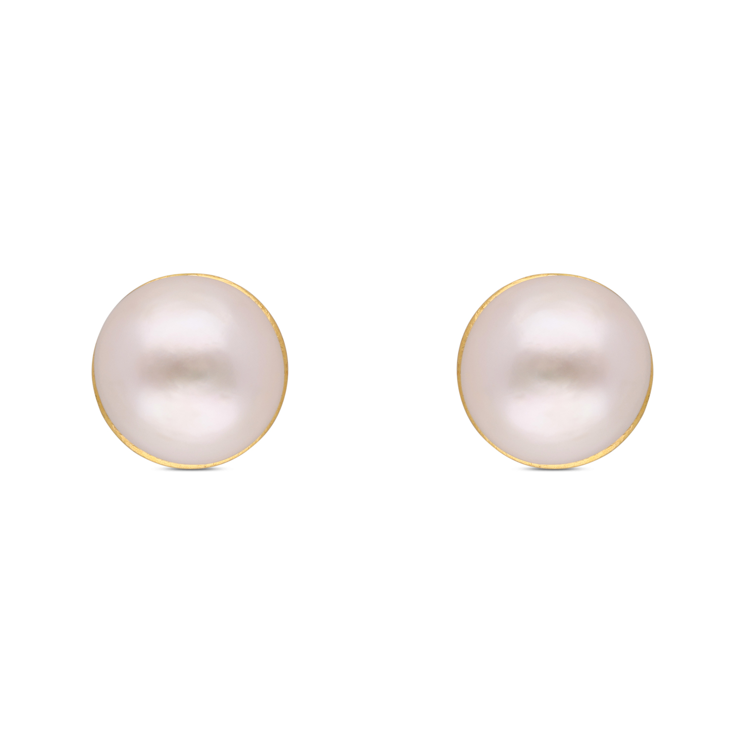 Timeless Elegance Gold Pearl Stud Earrings