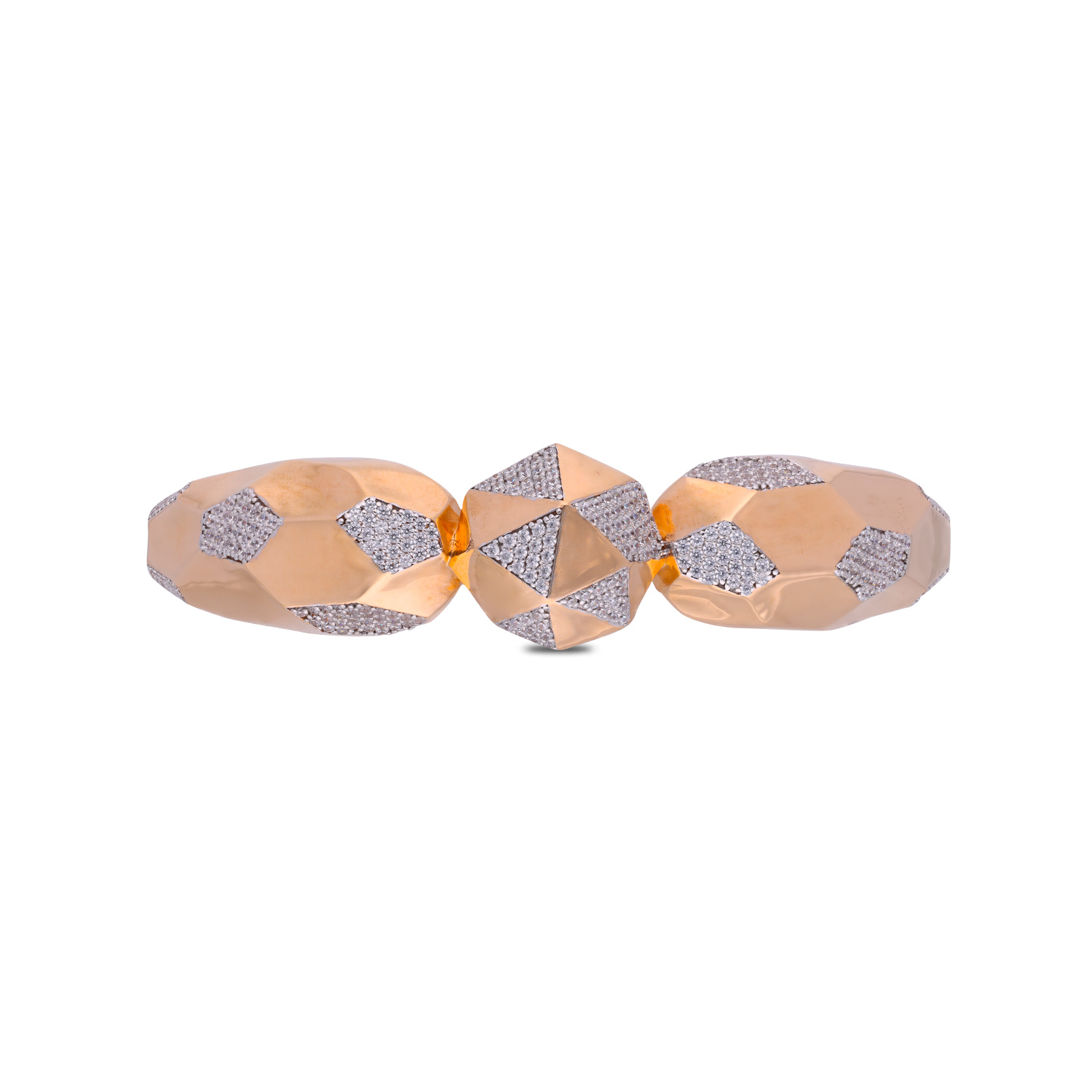 Opulent Geometric Gold Bangle – A Statement of Bold Elegance