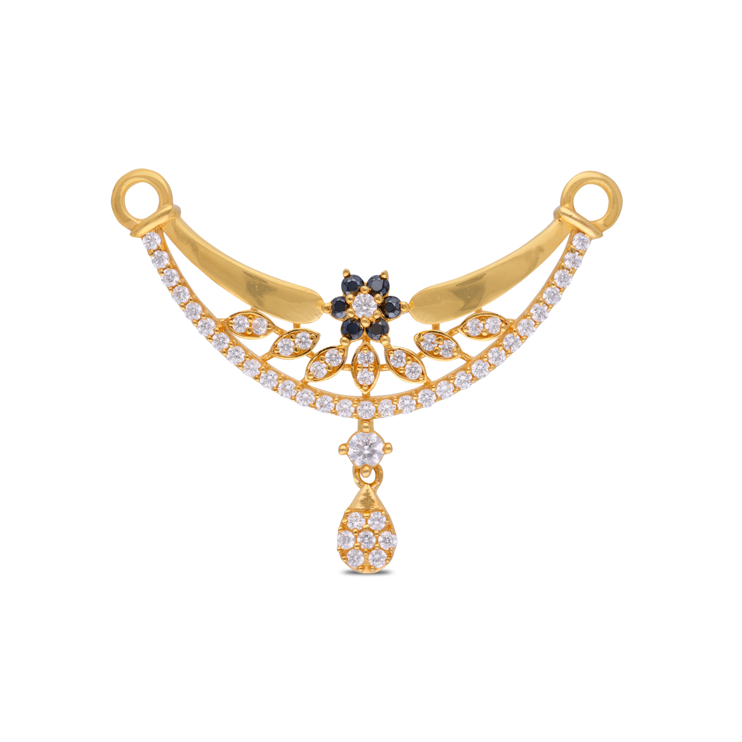 Regal Radiance Pendant – Gold Elegance with Sparkling CZ Accents