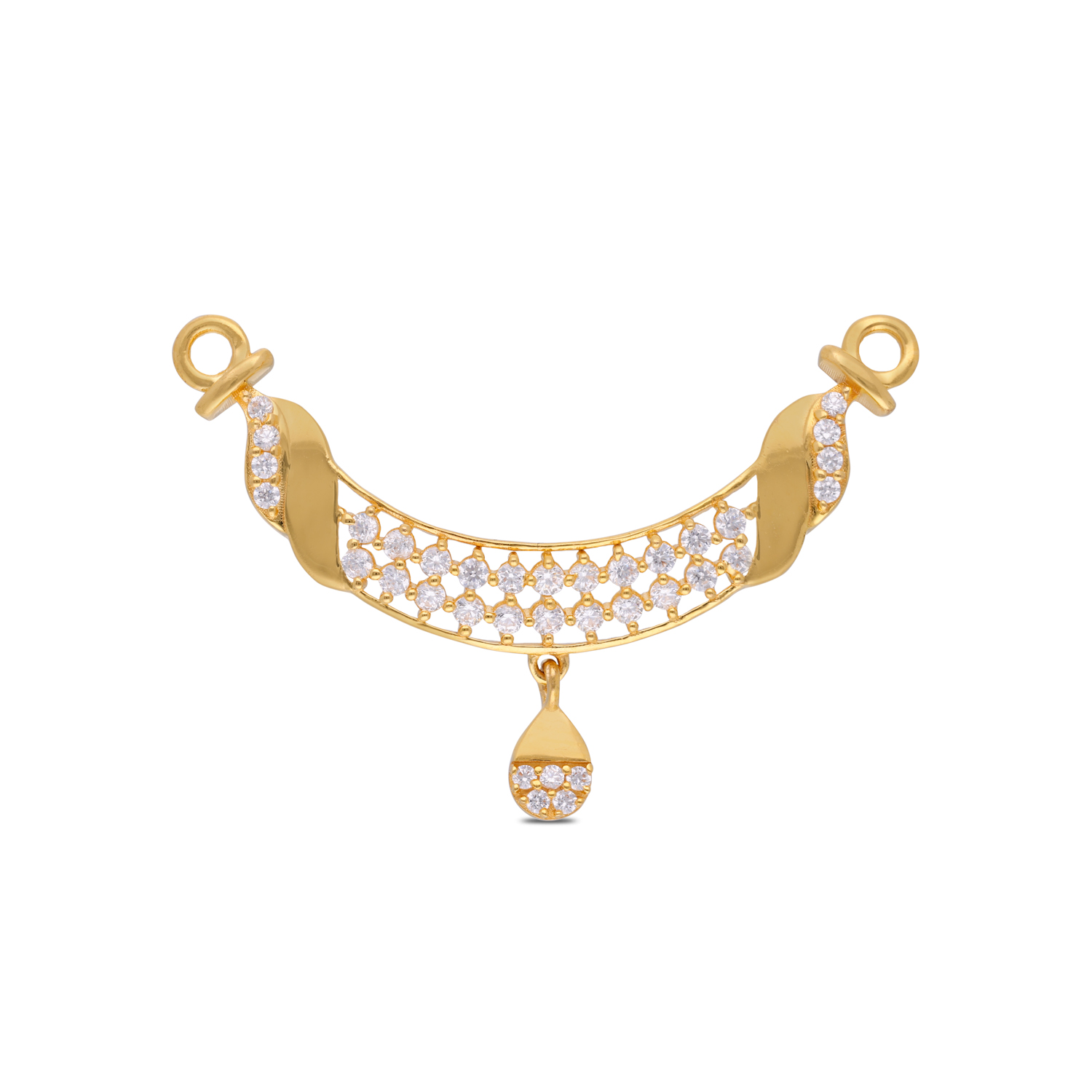 Radiant Gold Pendant with Sparkling White Cubic Zirconia Elegance