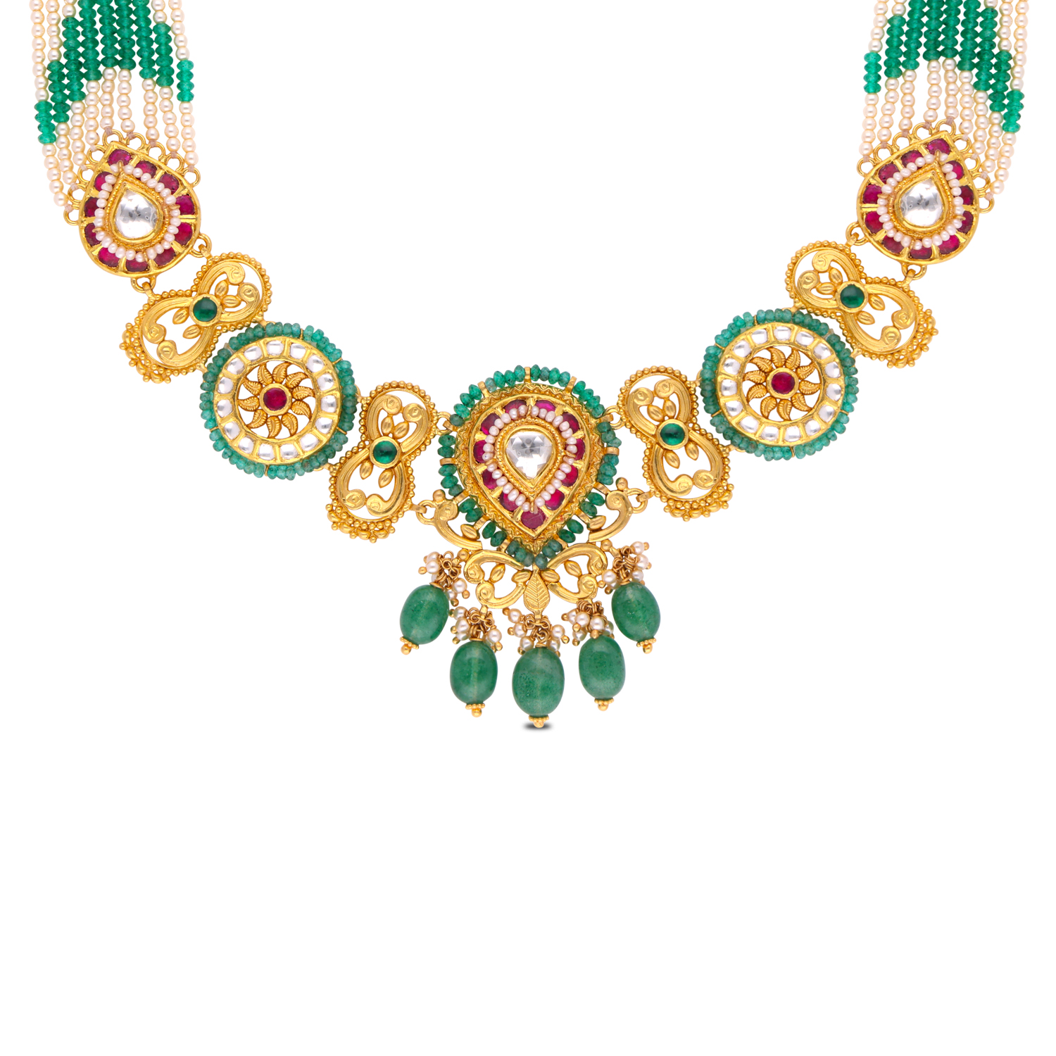 Royal Heritage Kundan & Green Onyx Necklace