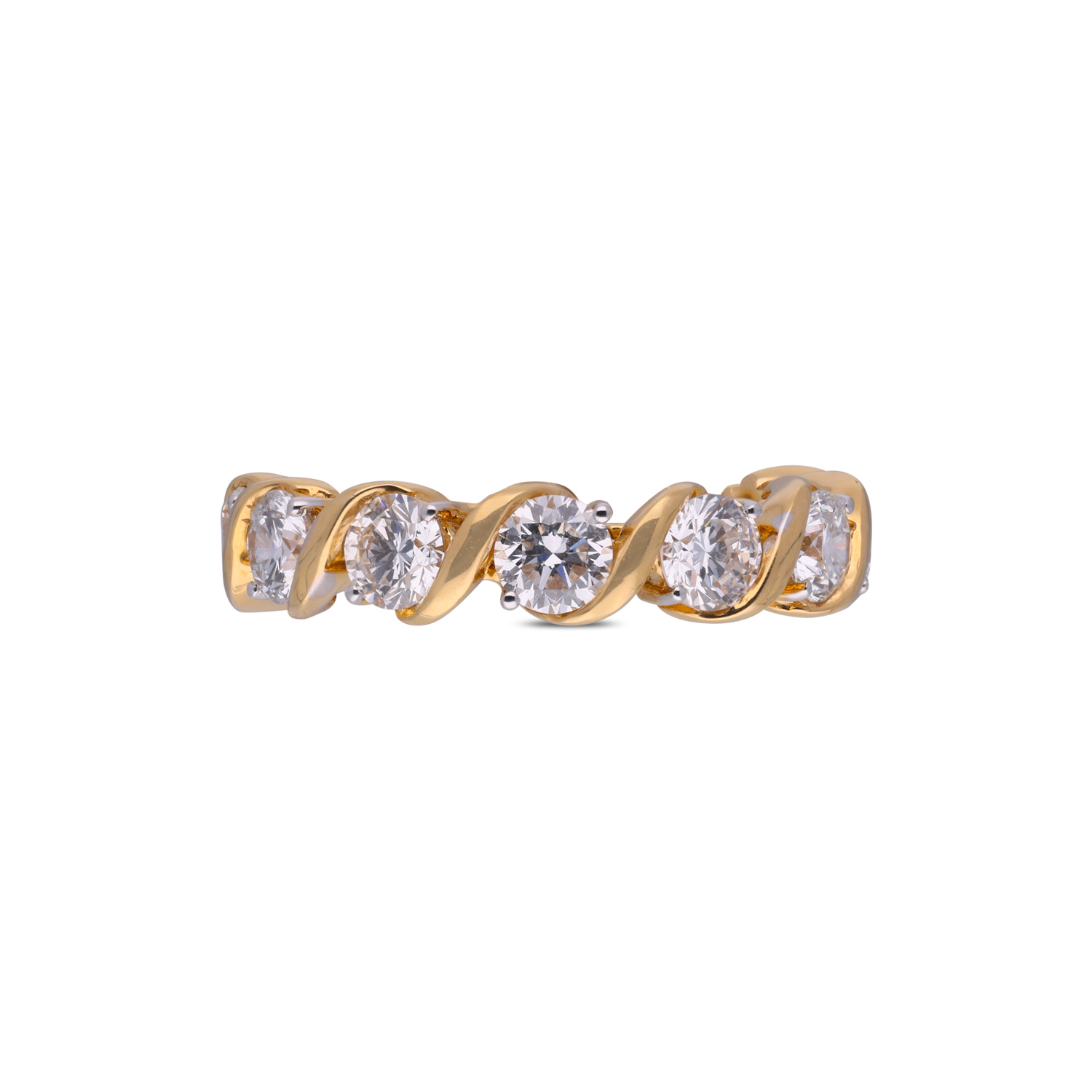Regal Lustre Twisted Eternity Ring ? Gold & Lab-Grown Diamonds