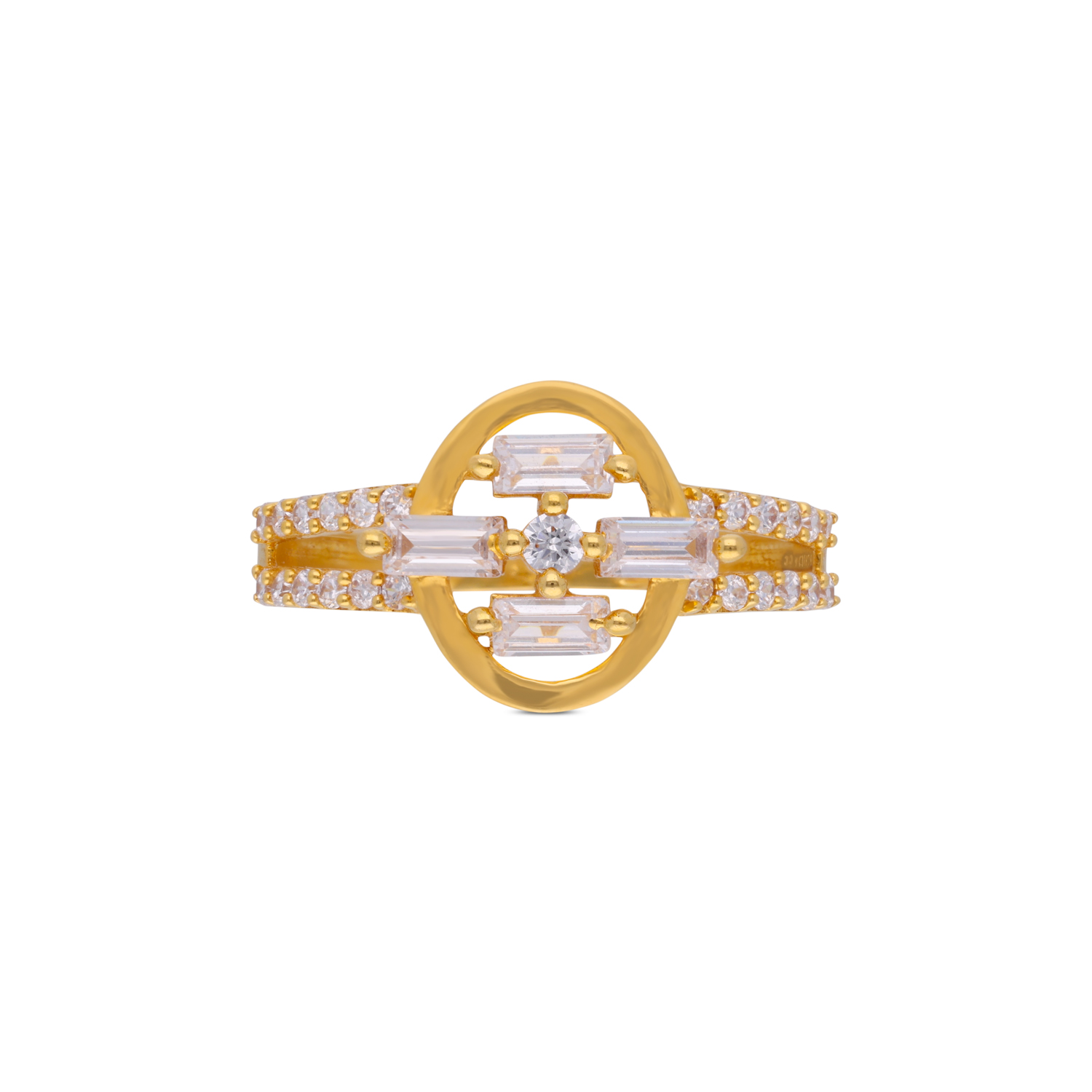 Lustrous Gold Ring with White Cubic Zirconia ? A Symphony of Elegance