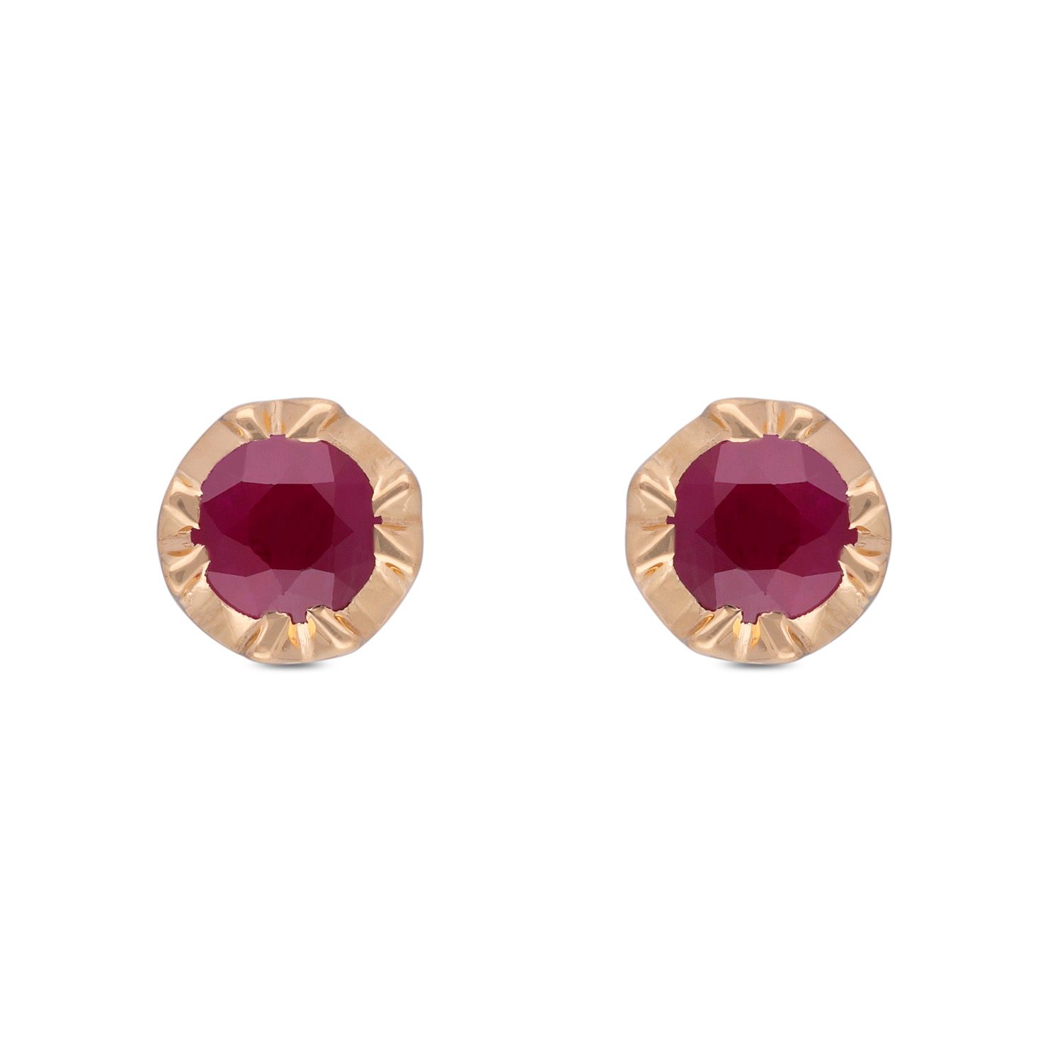 Elegant Gold Stud Earrings with Ruby ? A Timeless Classic