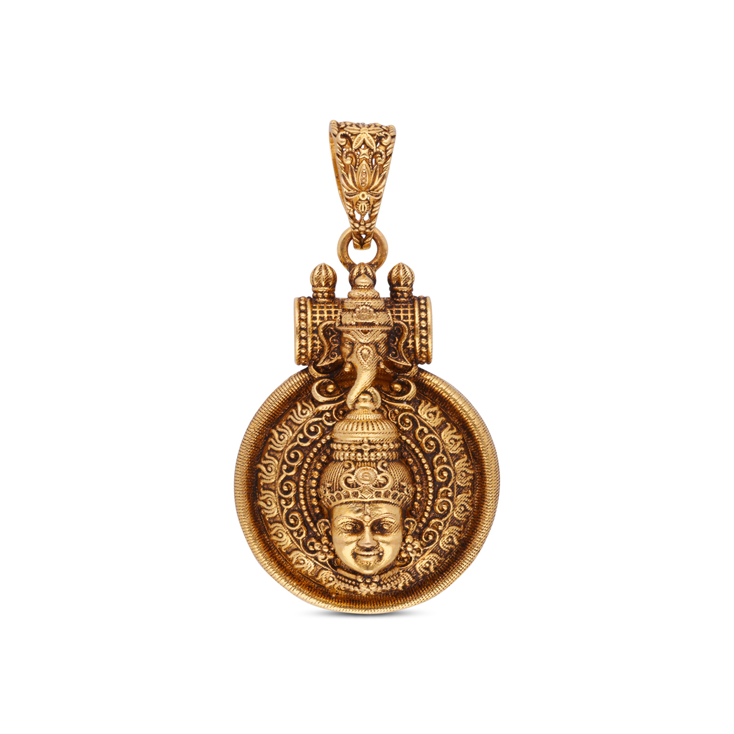 Divine Gold Pendant with Ganesha & Deity Motif ? A Sacred Masterpiece