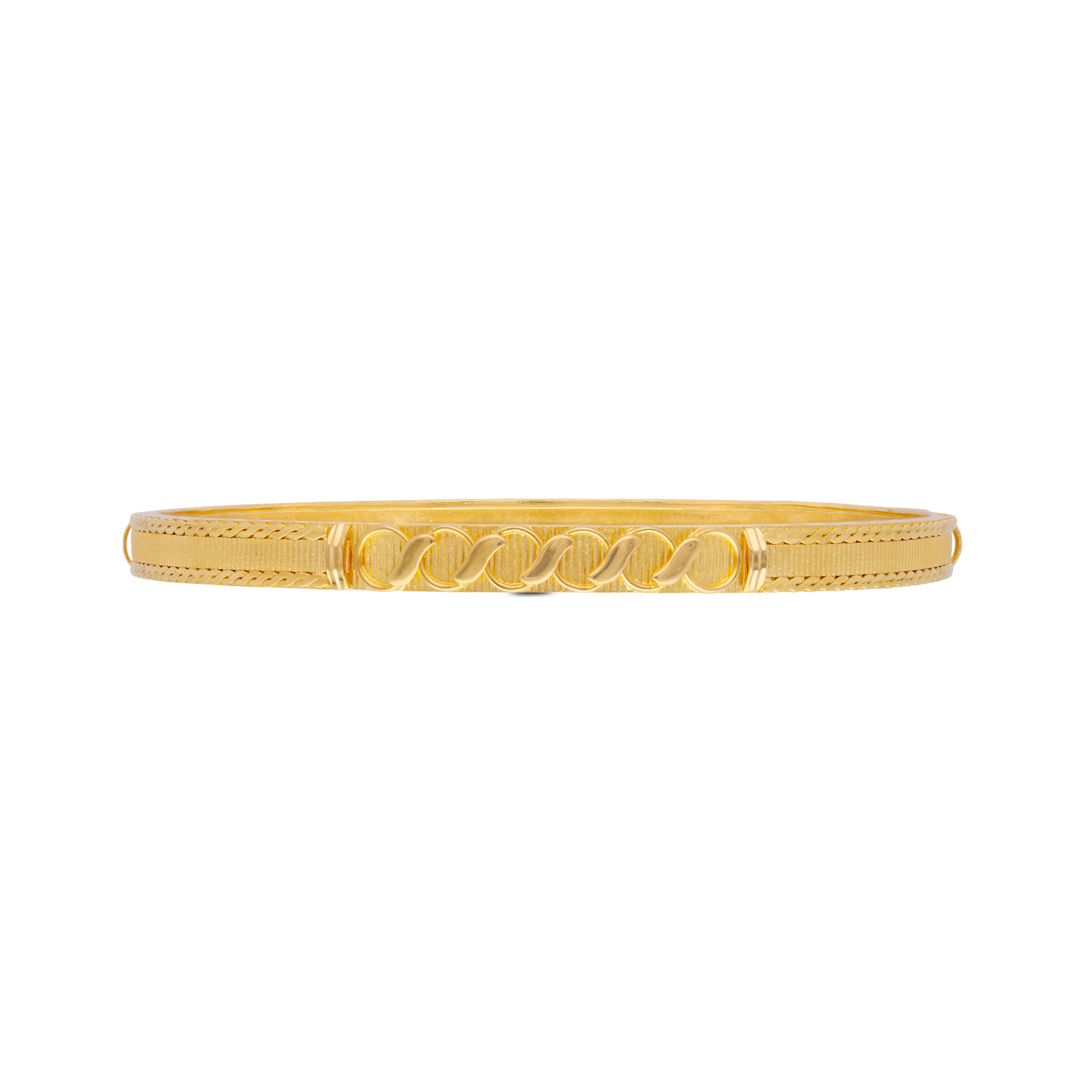 Graceful Gold Bangles with Textured Rope Detailing