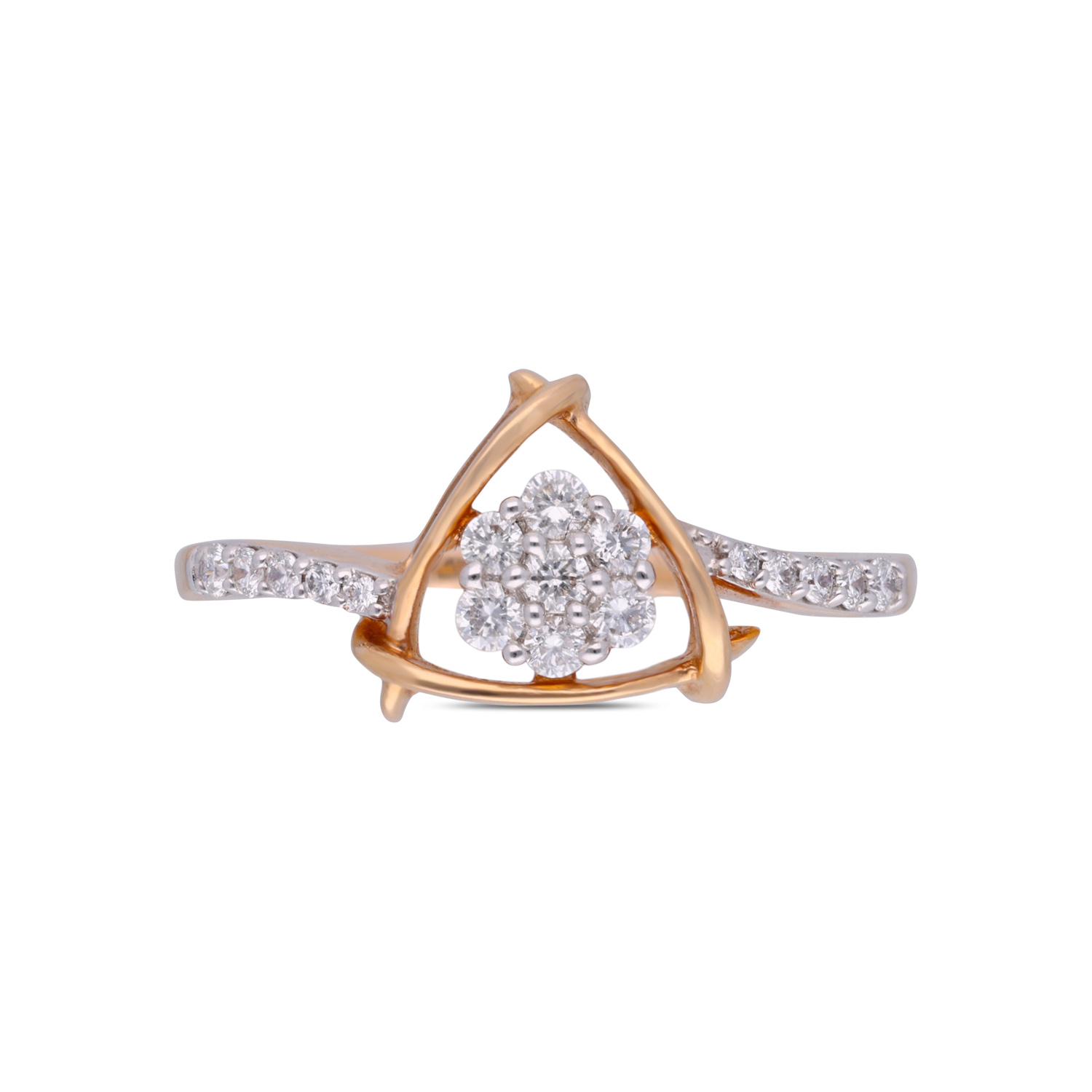 Modern Diamond Cluster Ring in Gold