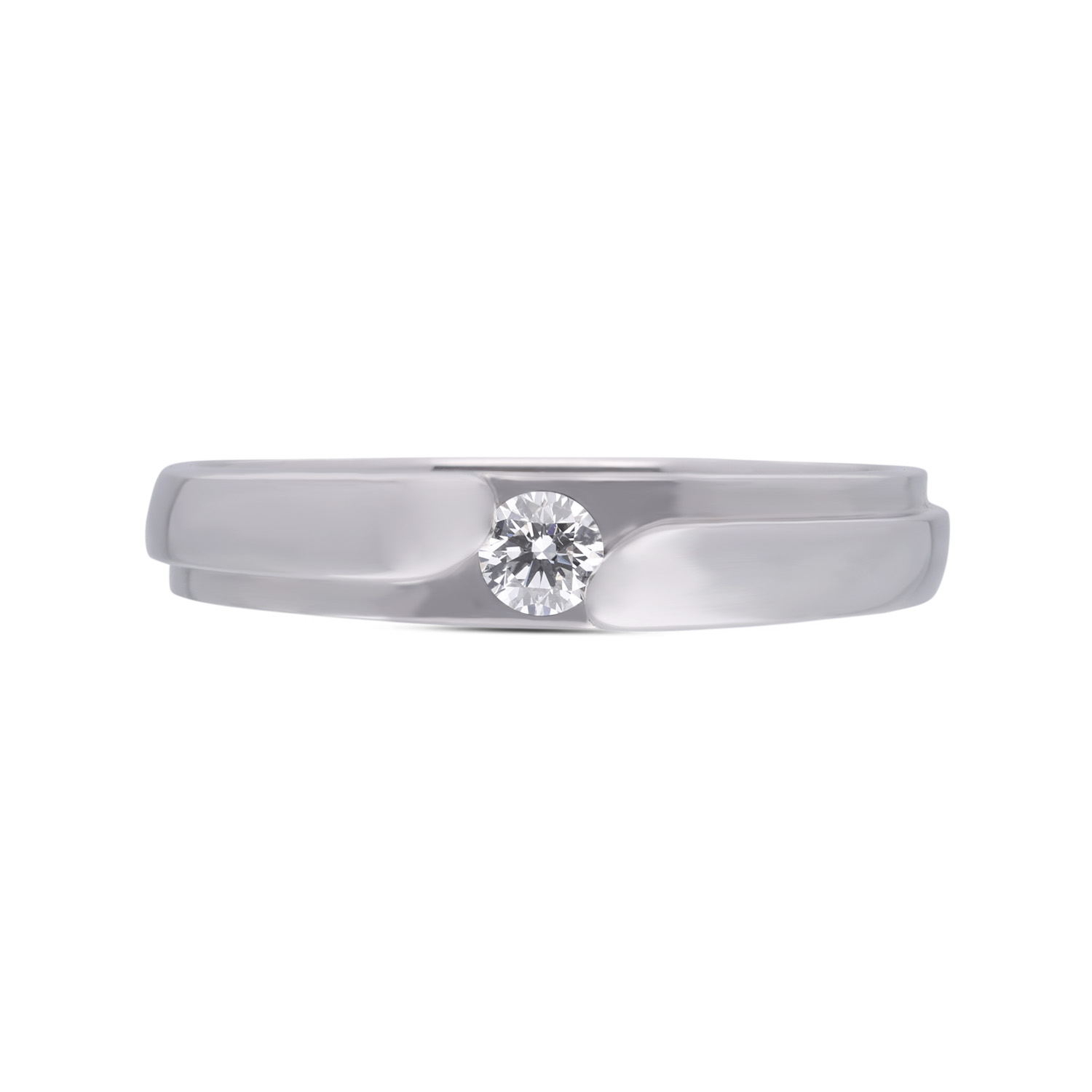 Modern White Gold Solitaire Ring – Sleek & Elegant Design