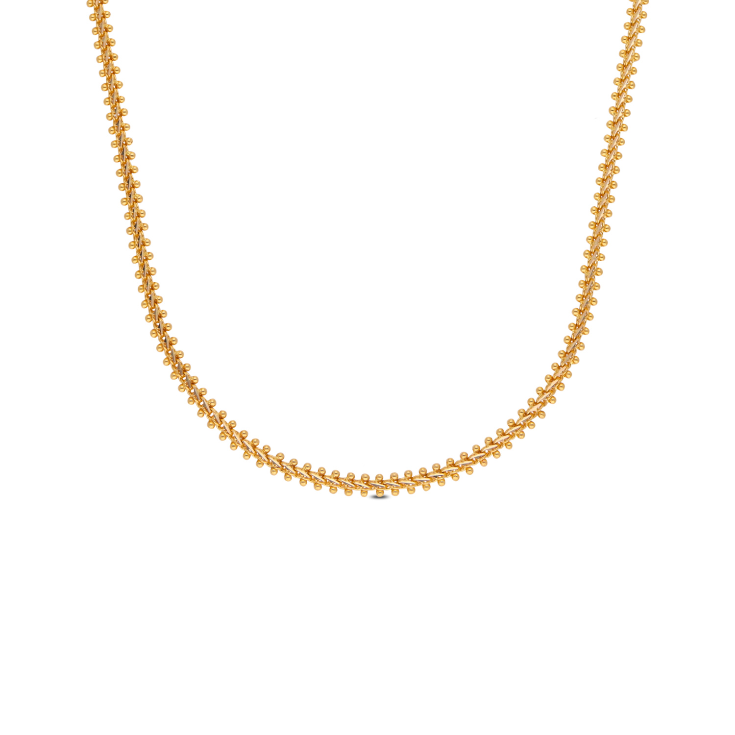 Ornate Gold Beaded Chain – A Graceful Symphony of Elegance