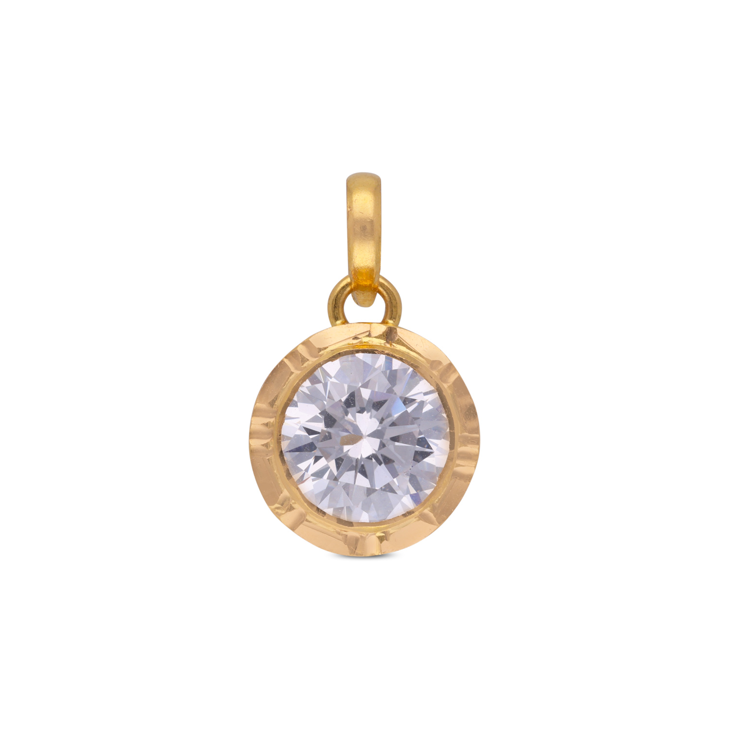 Radiant Gold Solitaire Pendant – A Sparkling Symbol of Grace