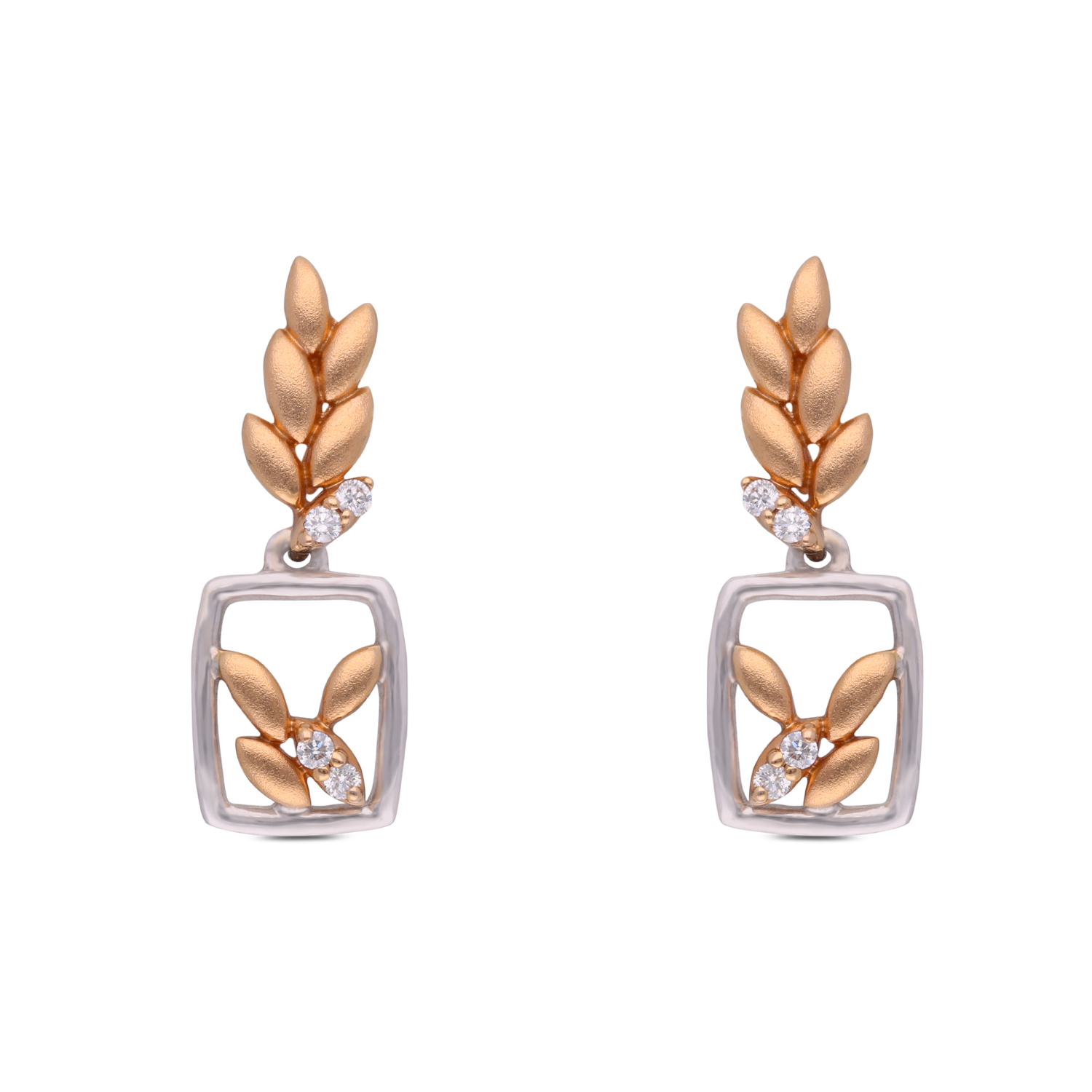 Elegant Gold and Diamond Drop Earrings in Open Setting