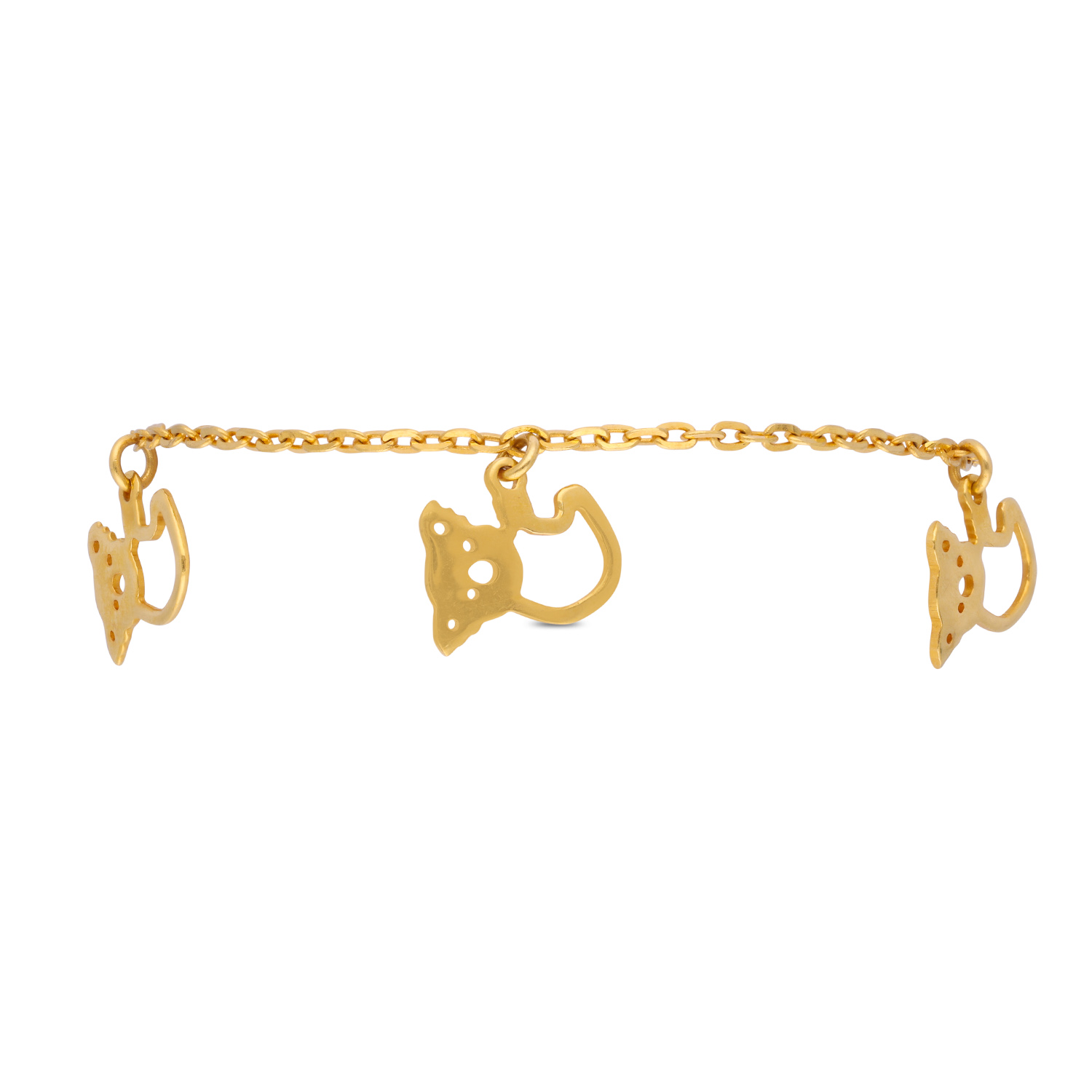 Charming Whispers: Gold Bracelet with Intricate Charm Designs