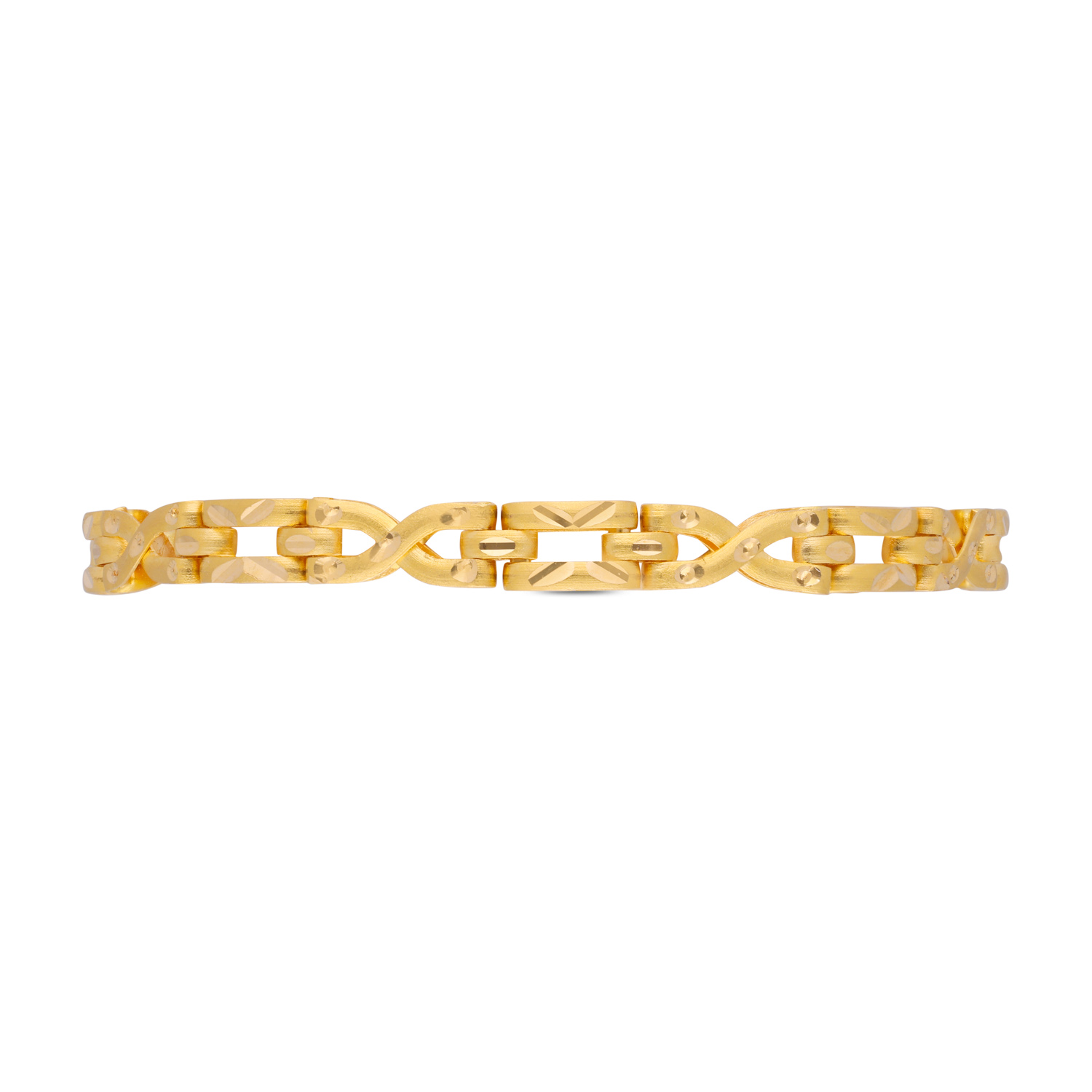 Elegant Interlinked Gold Bracelet with Secure Clasp - Timeless Luxury Jewelry Piece