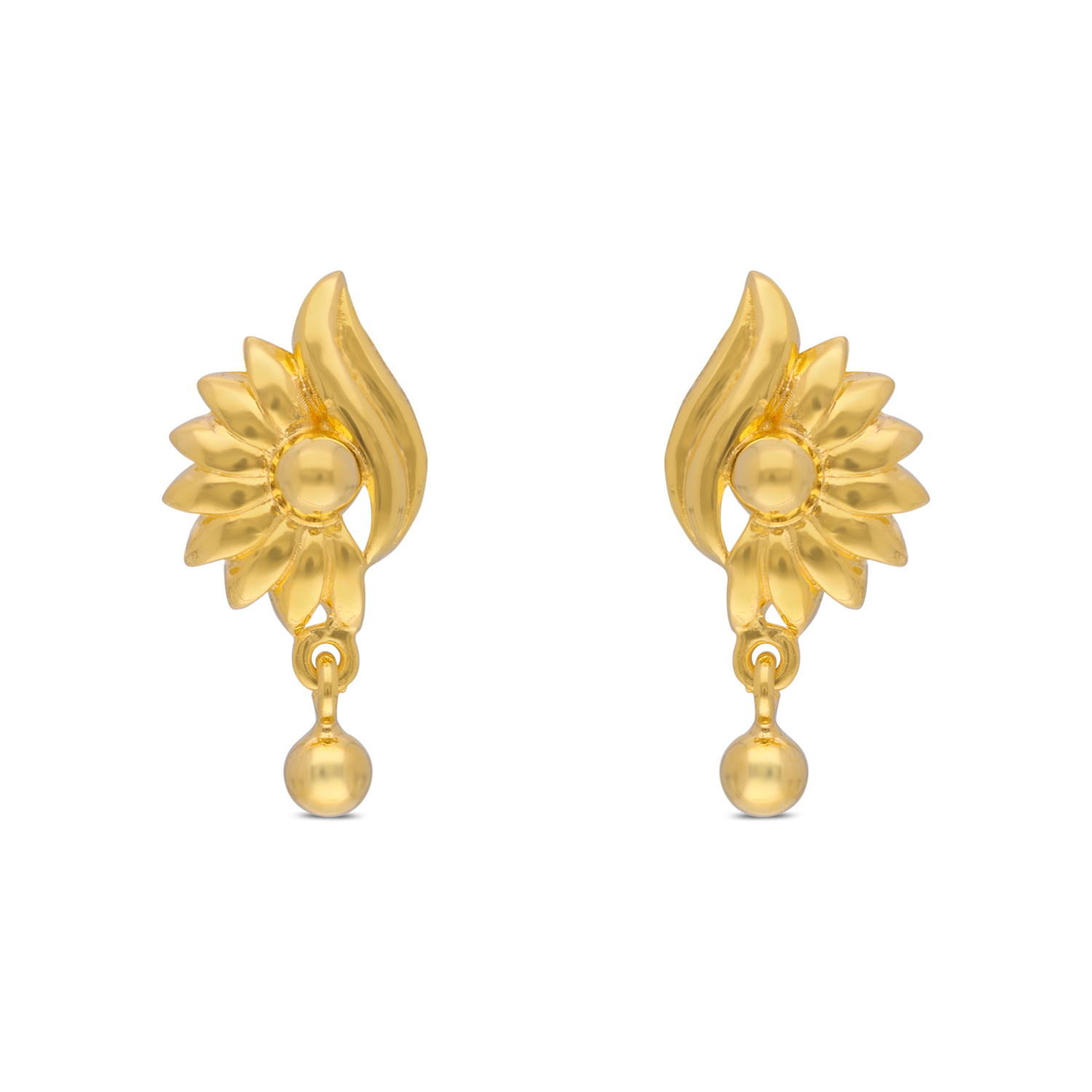 Golden Blossom: Intricately Designed Gold Ear Drops