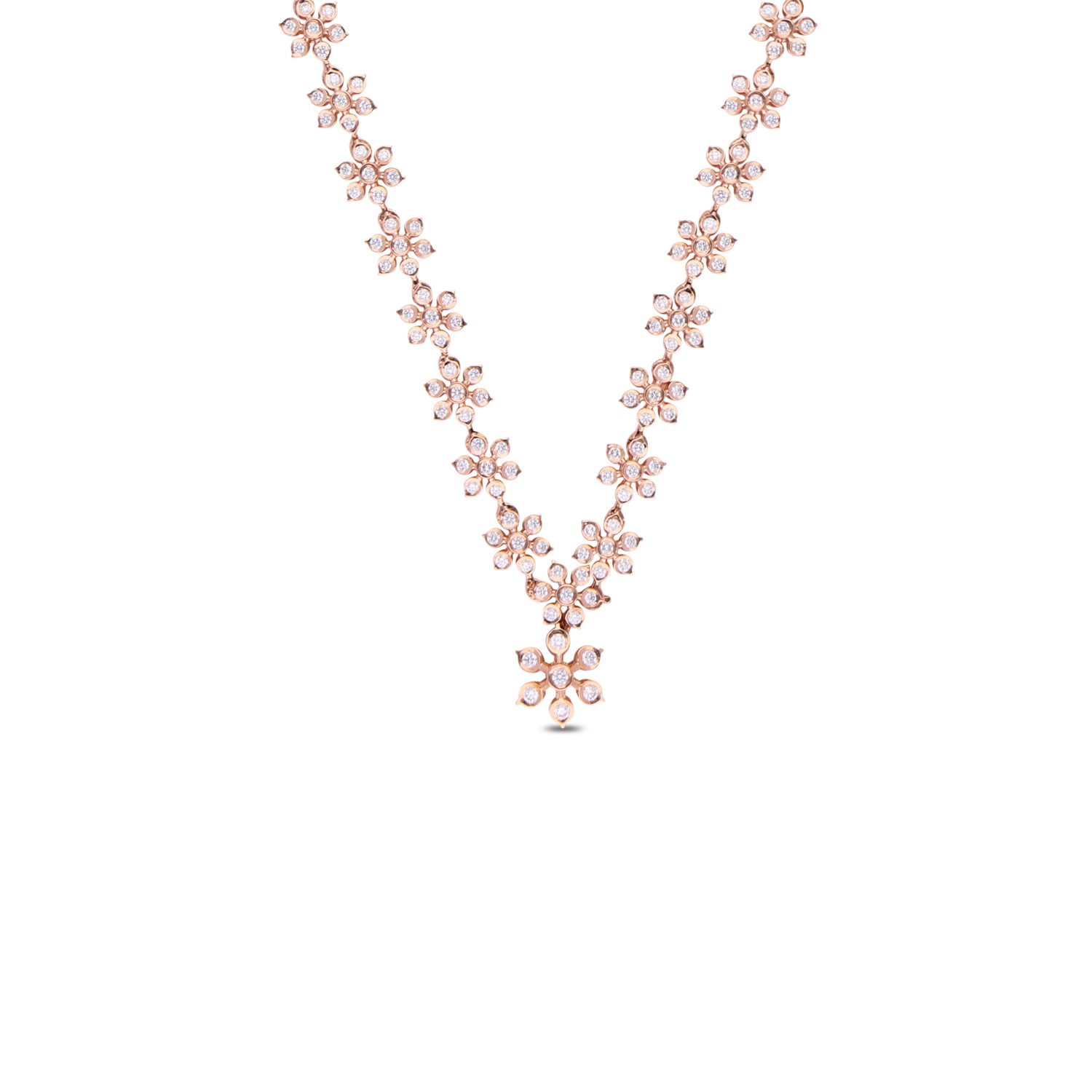 Floral Blossom: Elegant Gold Diamond Necklace