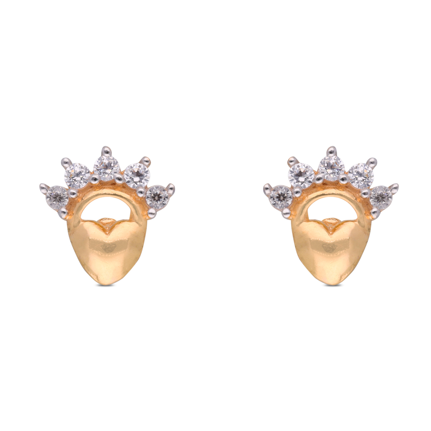 Golden Gemstone Ear Studs with a Regal Touch