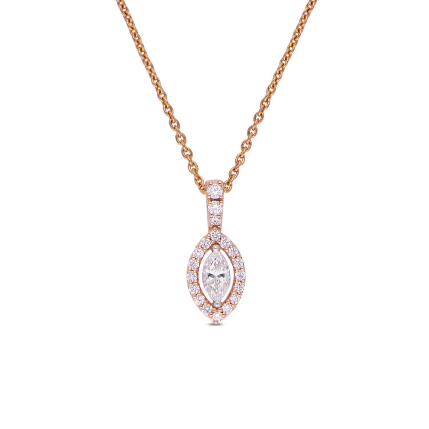 Gold Diamond Pendant Chain Necklace