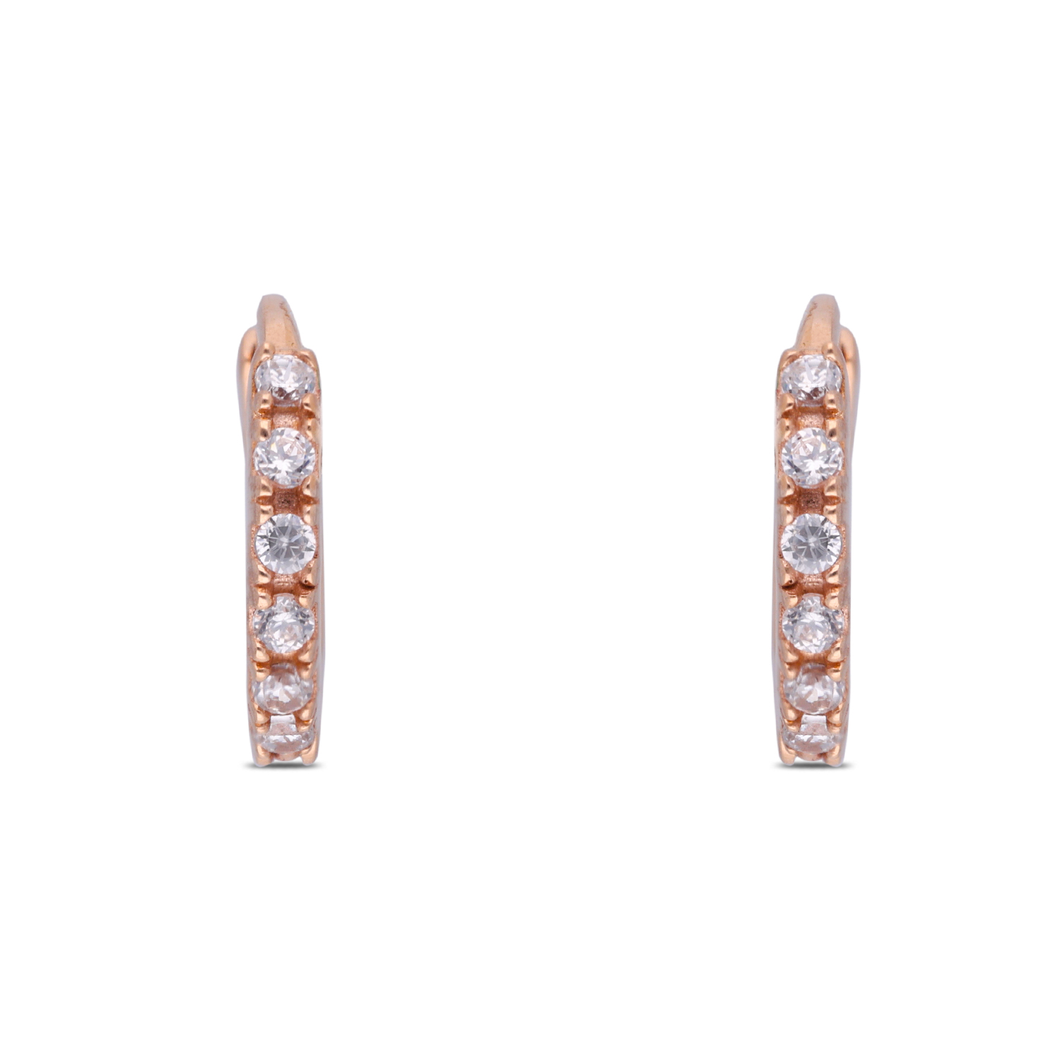 Eternal Sparkle Gold Hoop Earrings with White Zircon Accents