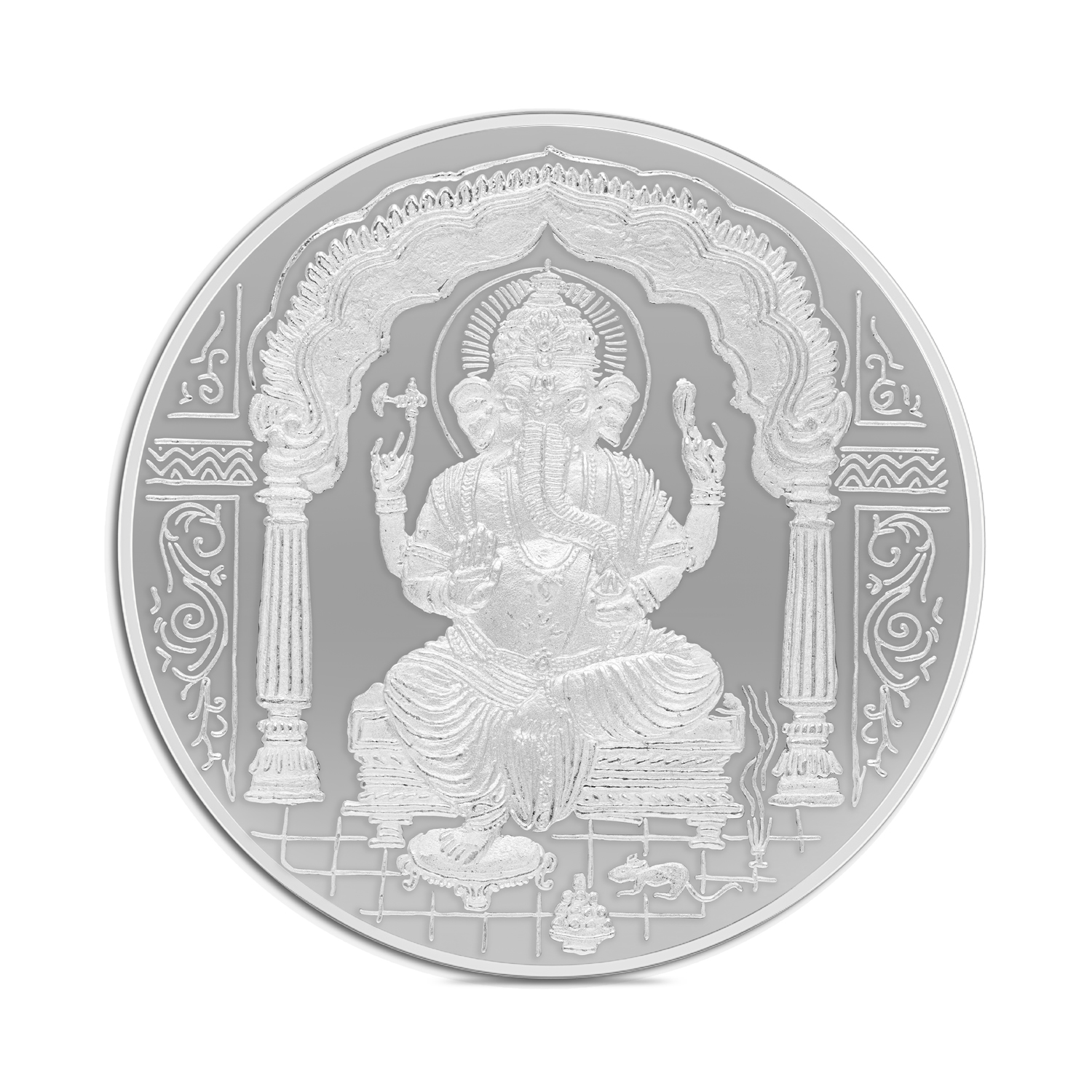 50gm Majestic Lord Ganesha Coin –  Pure Silver Emblem of Wisdom & Prosperity
