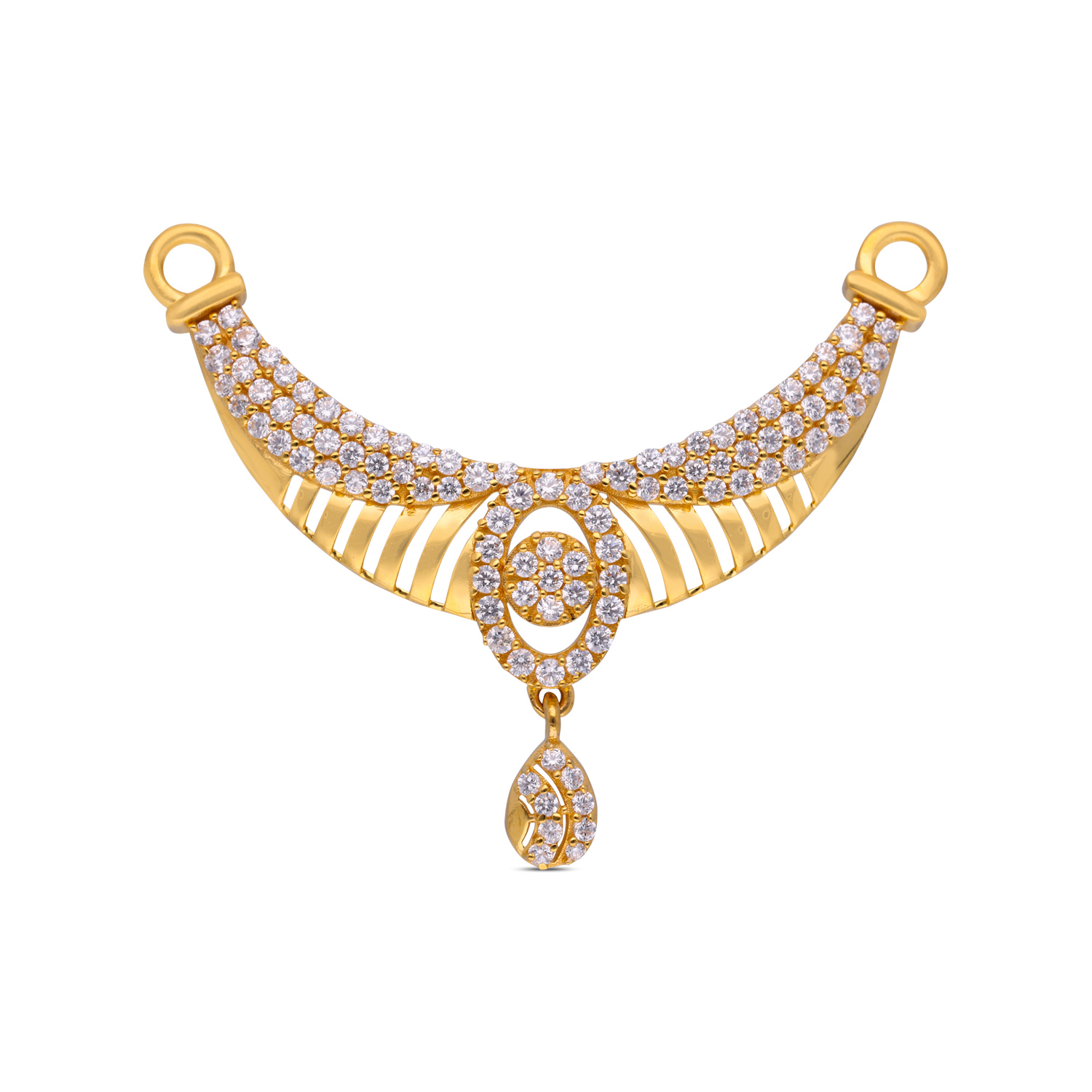 Exquisite Gold Pendant with White Cubic Zirconia – A Statement of Timeless Brilliance