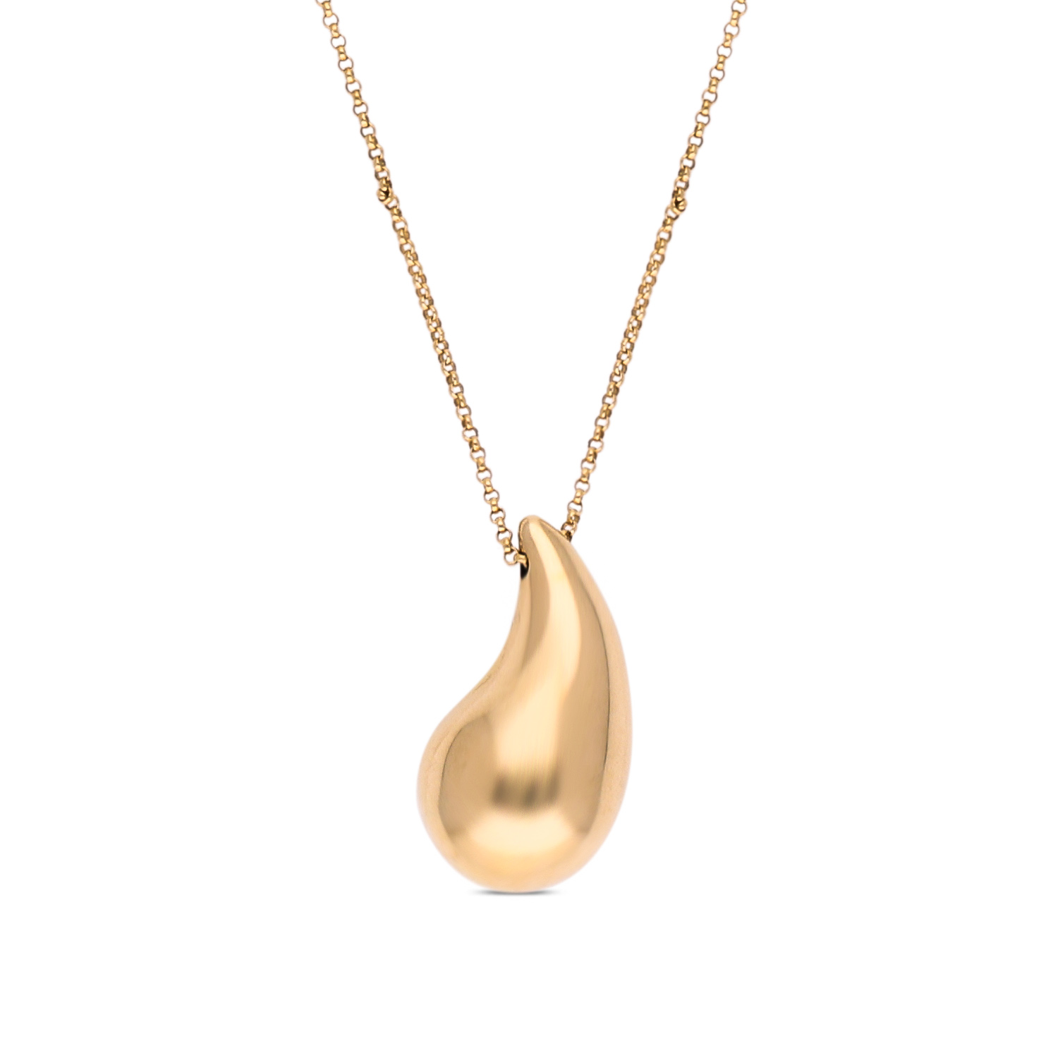 Sleek Gold Pendant with Fluid Silhouette – A Minimalist Masterpiece