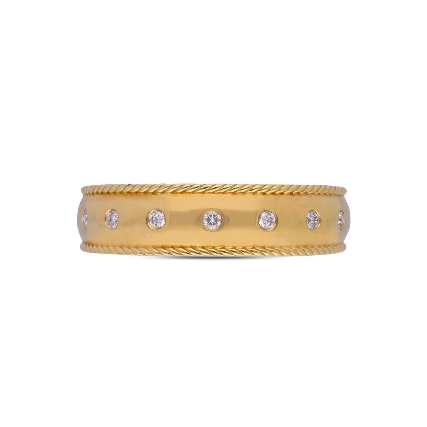 Gold Band Ring with Sparkling Stones